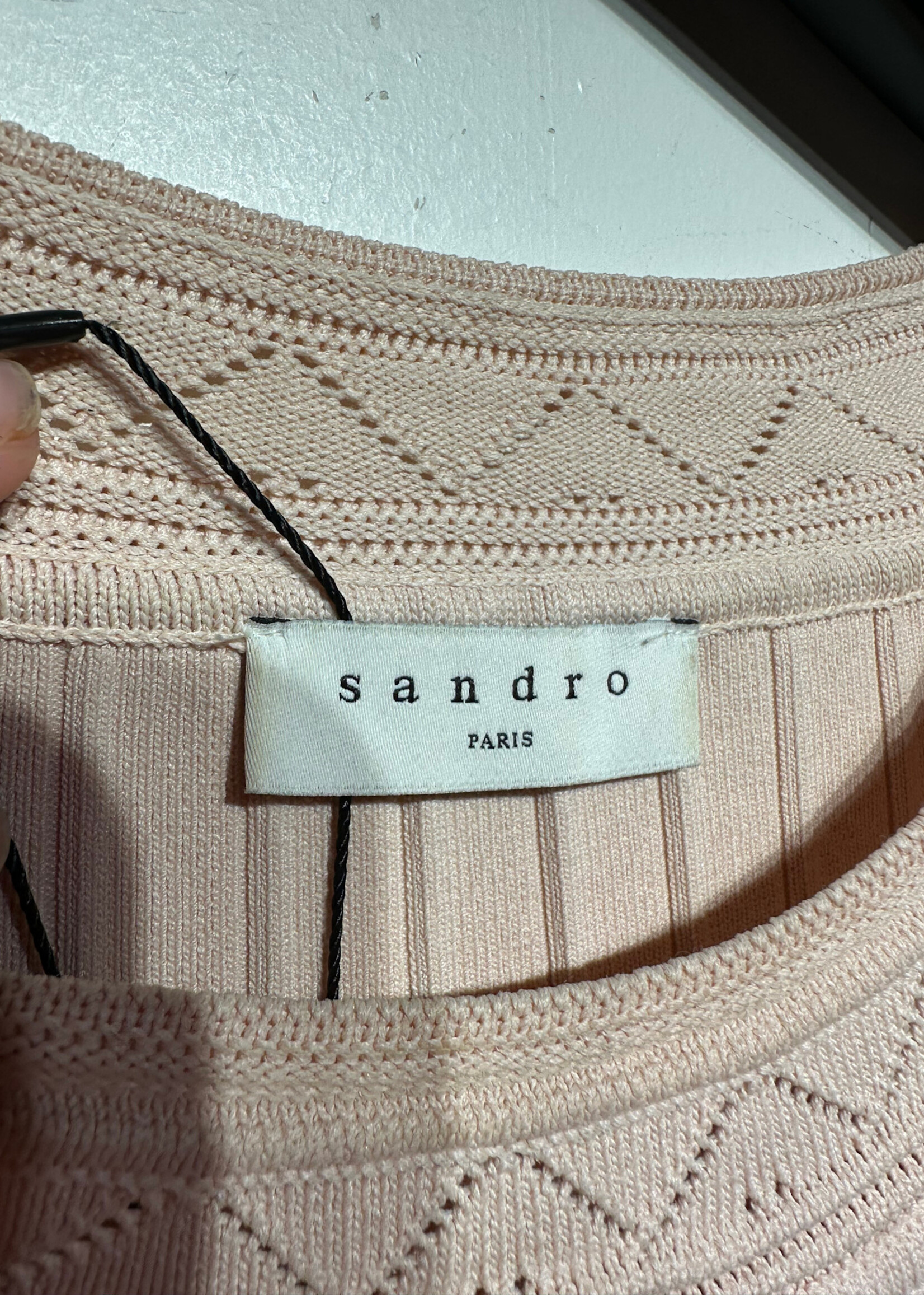 Sandro Pink Bell Sleeve Knit Dress