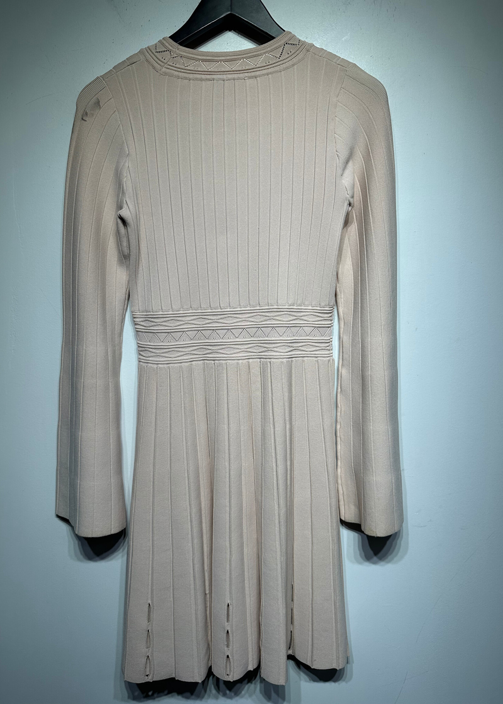 Sandro Pink Bell Sleeve Knit Dress