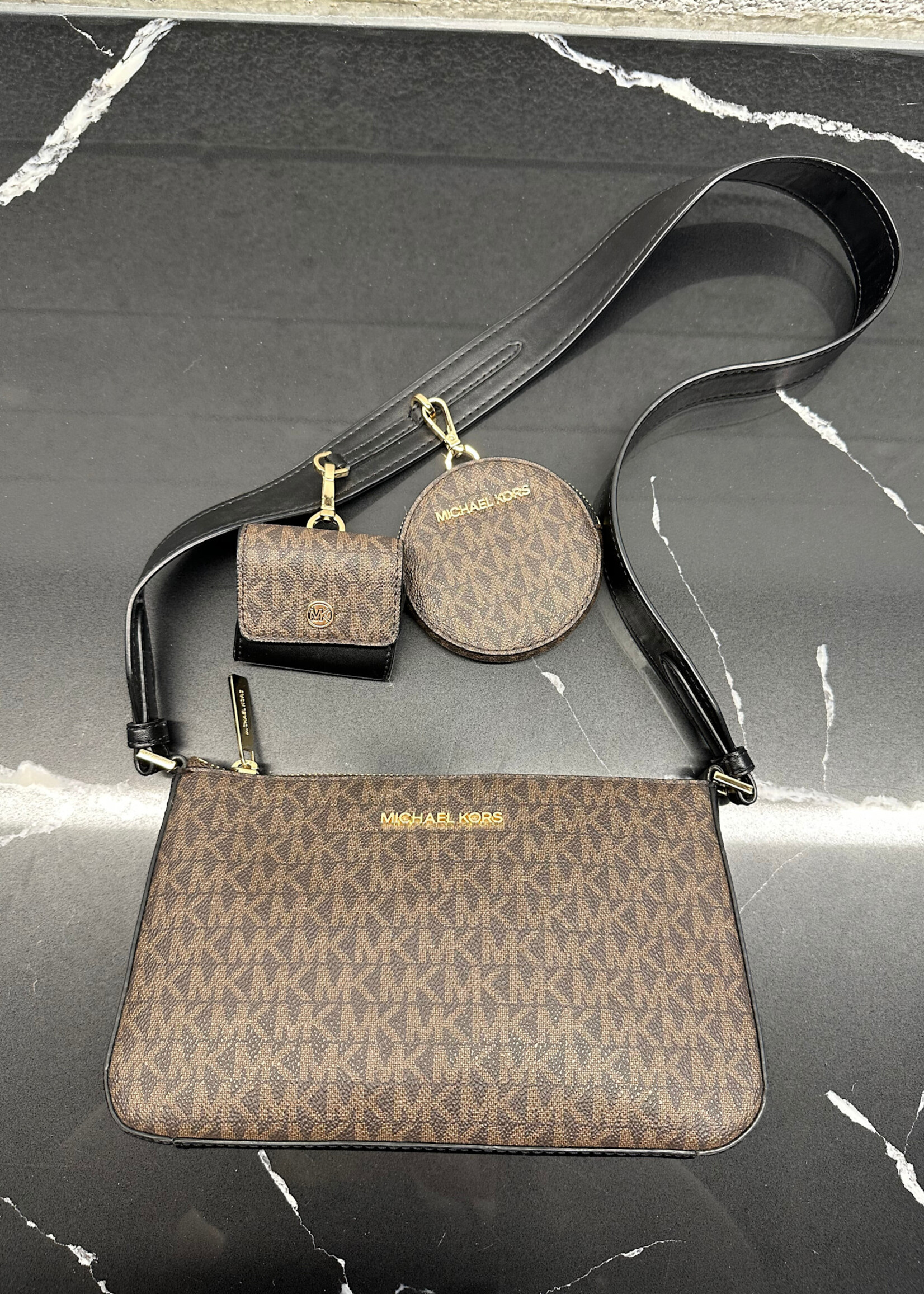Michael Kors Brown Monogram Multi Side Bag