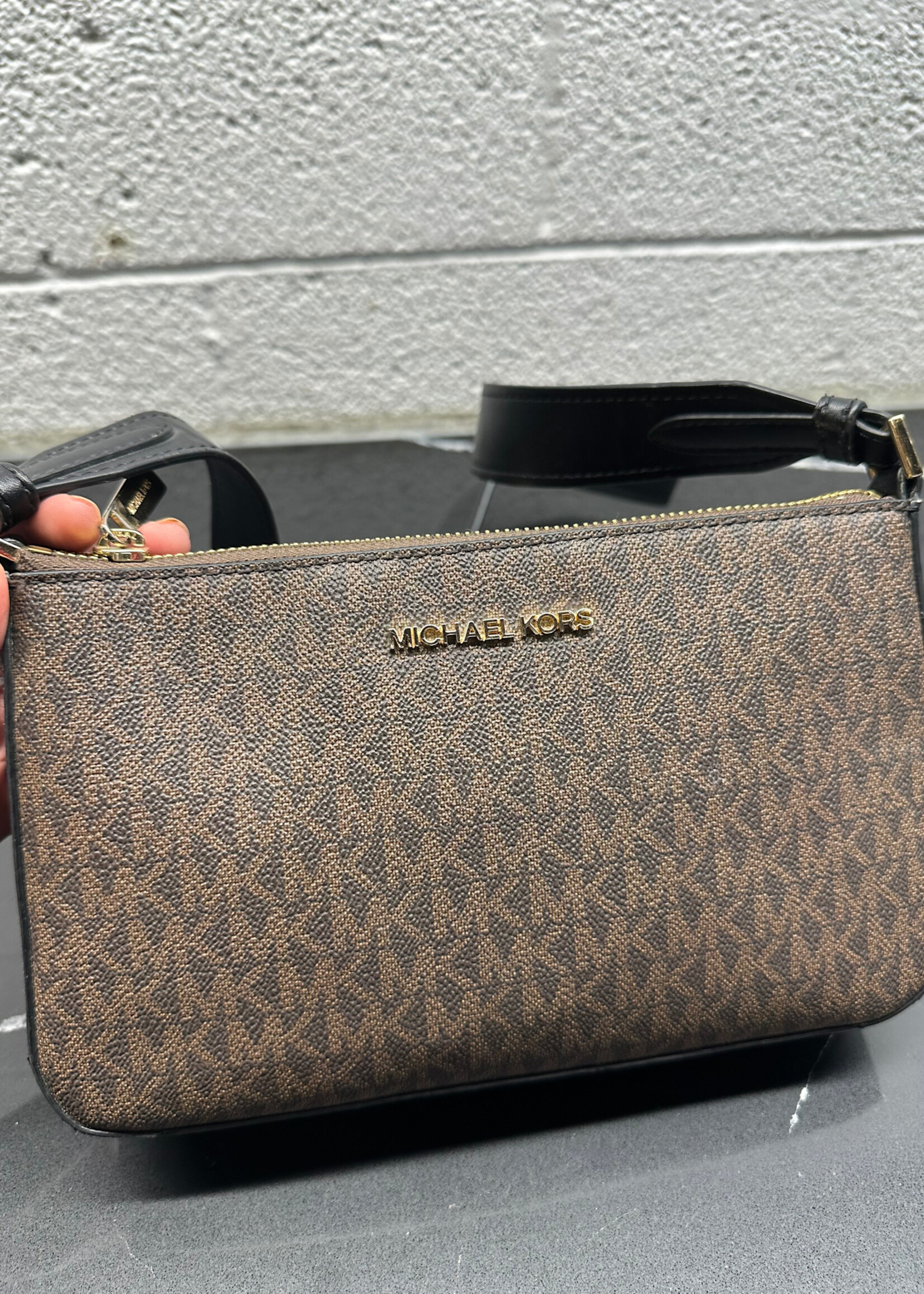 Michael Kors Brown Monogram Multi Side Bag