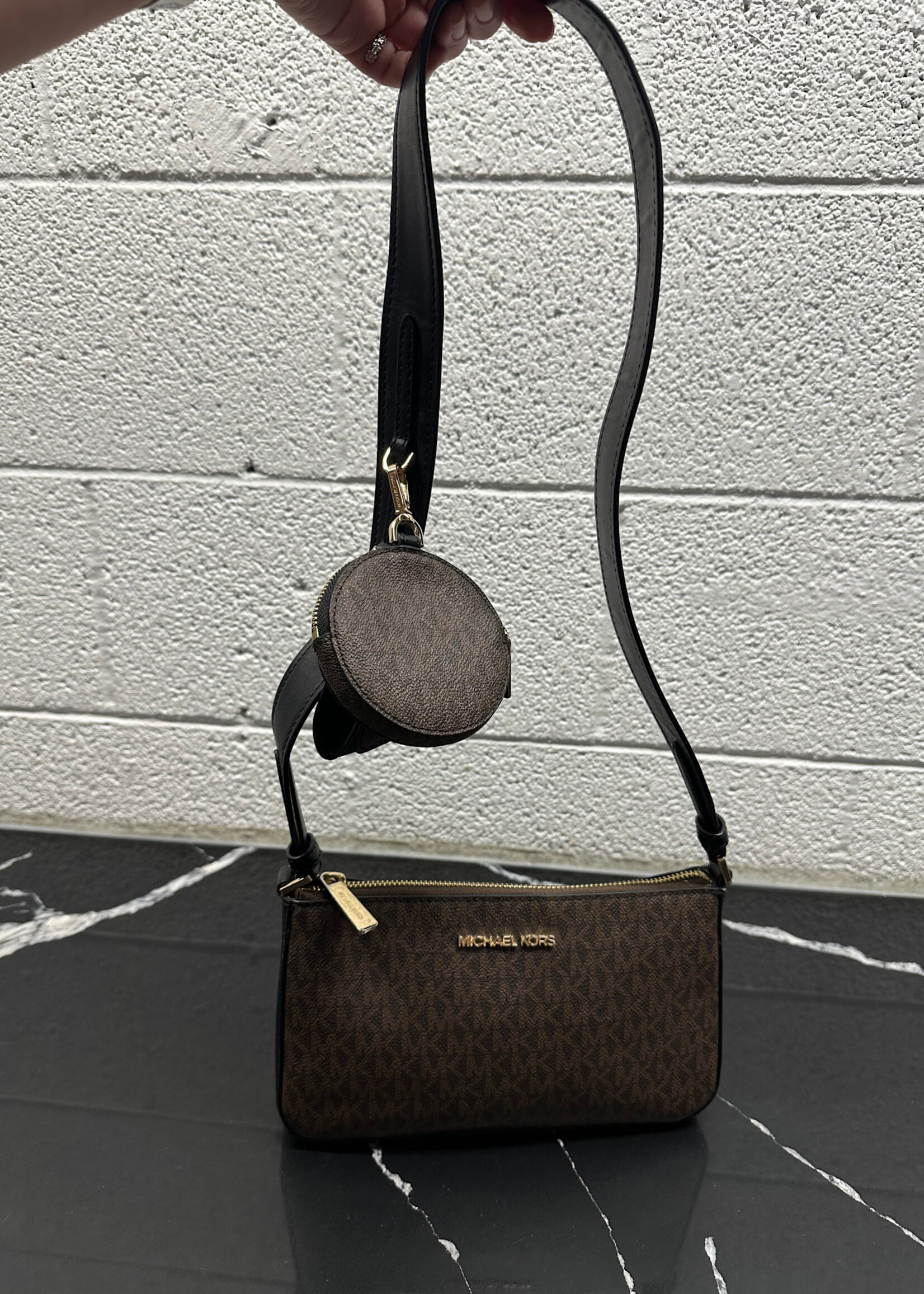 Michael Kors Brown Monogram Multi Side Bag