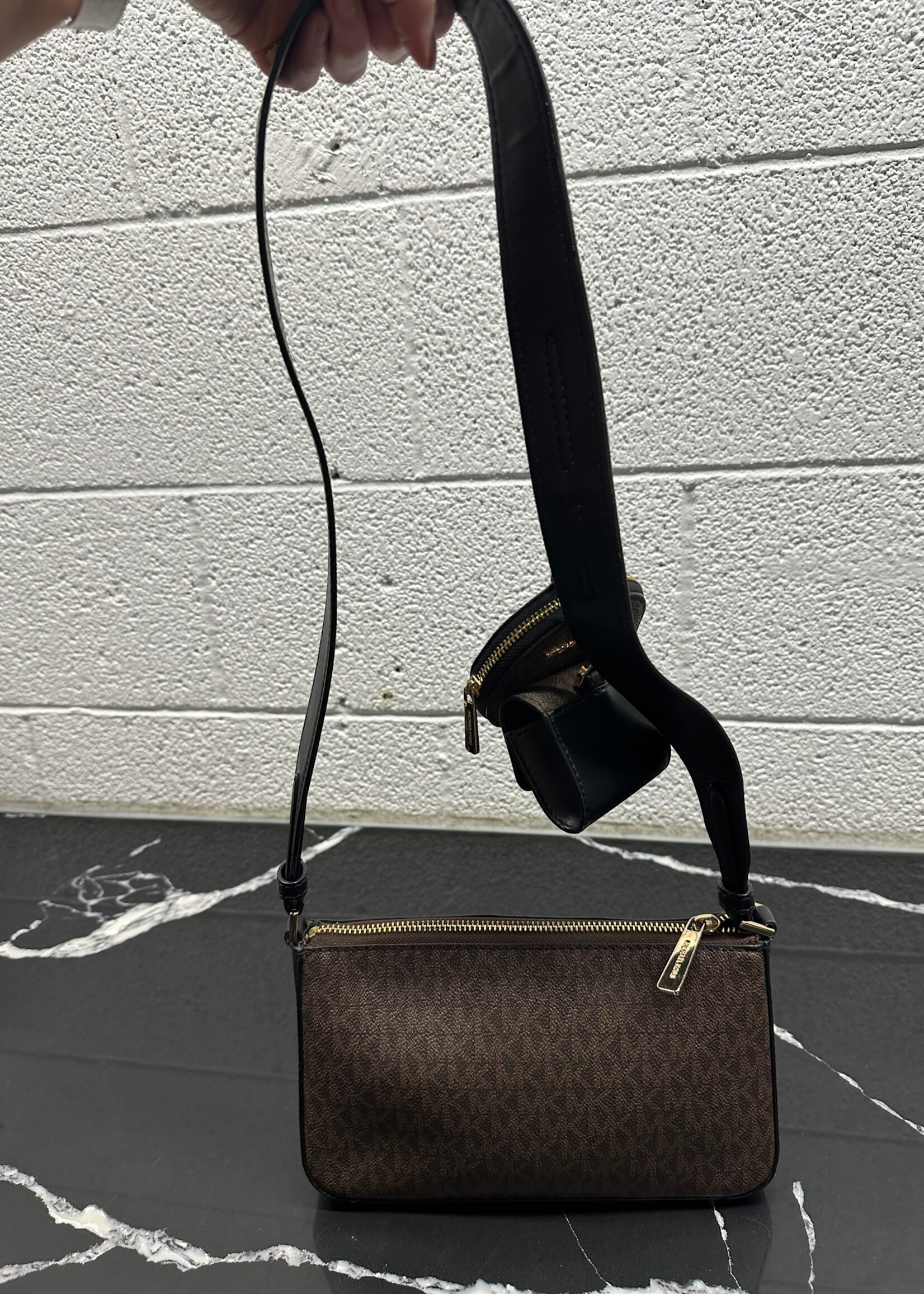 Michael Kors Brown Monogram Multi Side Bag