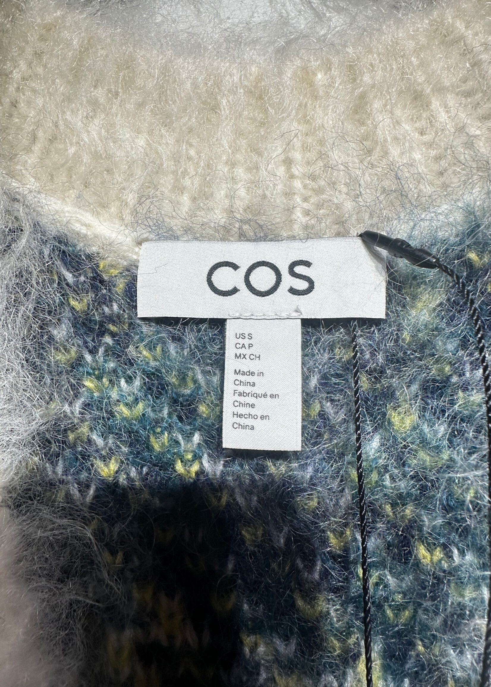 COS BLUE FLORAL MOHAIR SWEATER VEST S