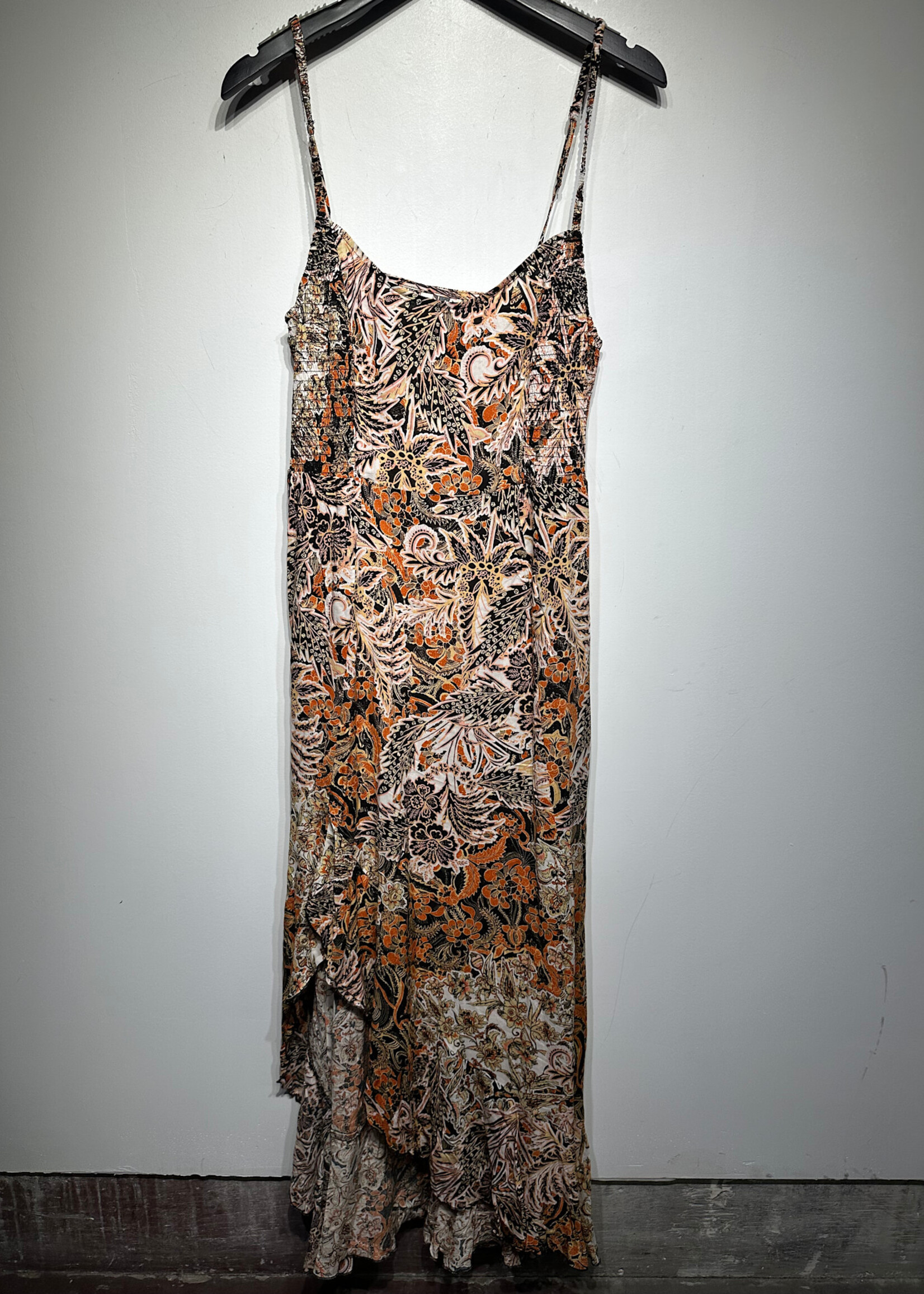 FREE PEOPLE NWT ORANGE FLORAL DRESS XL