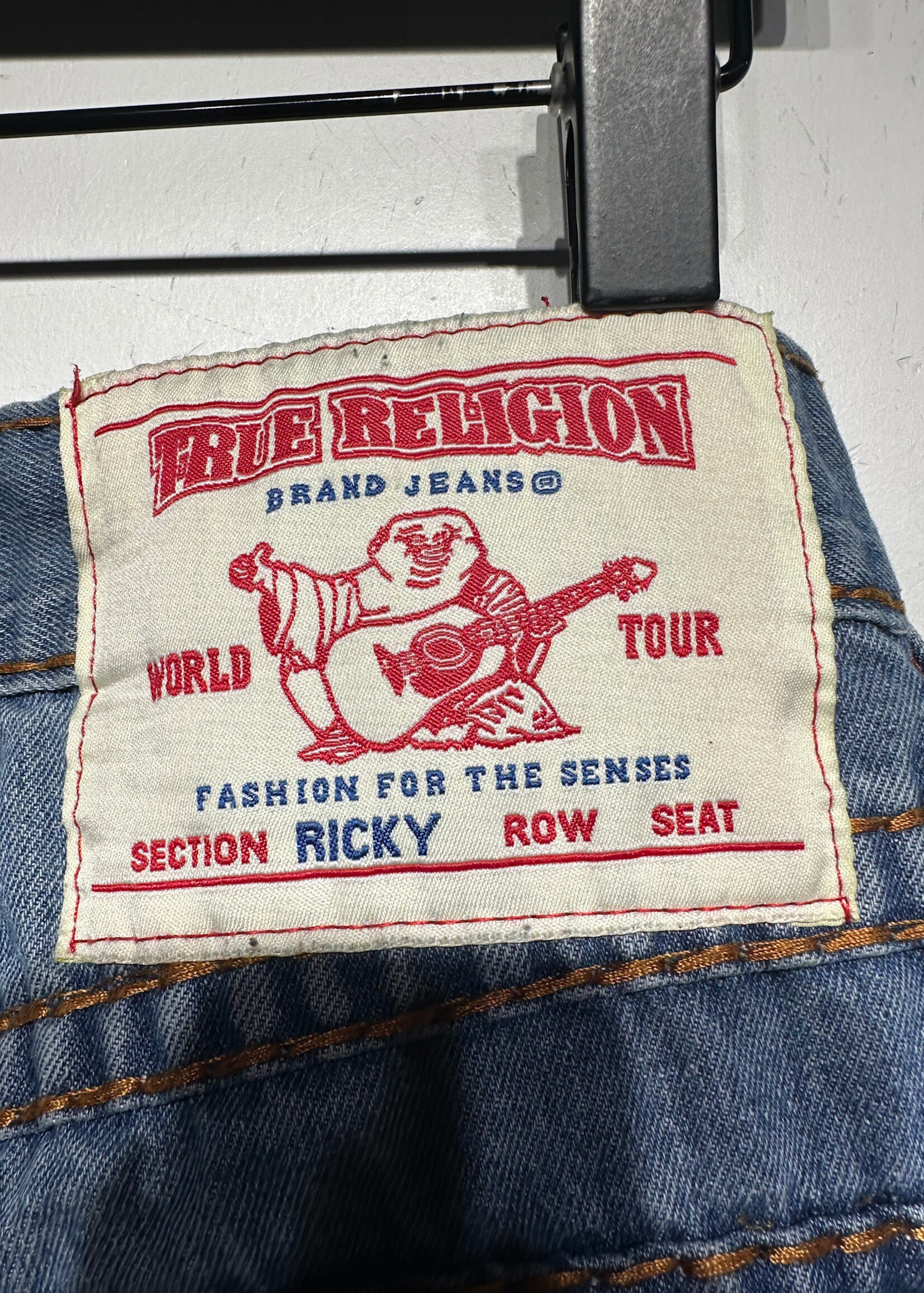True Religion Orange Stitch Ricky Jeans Masc 30