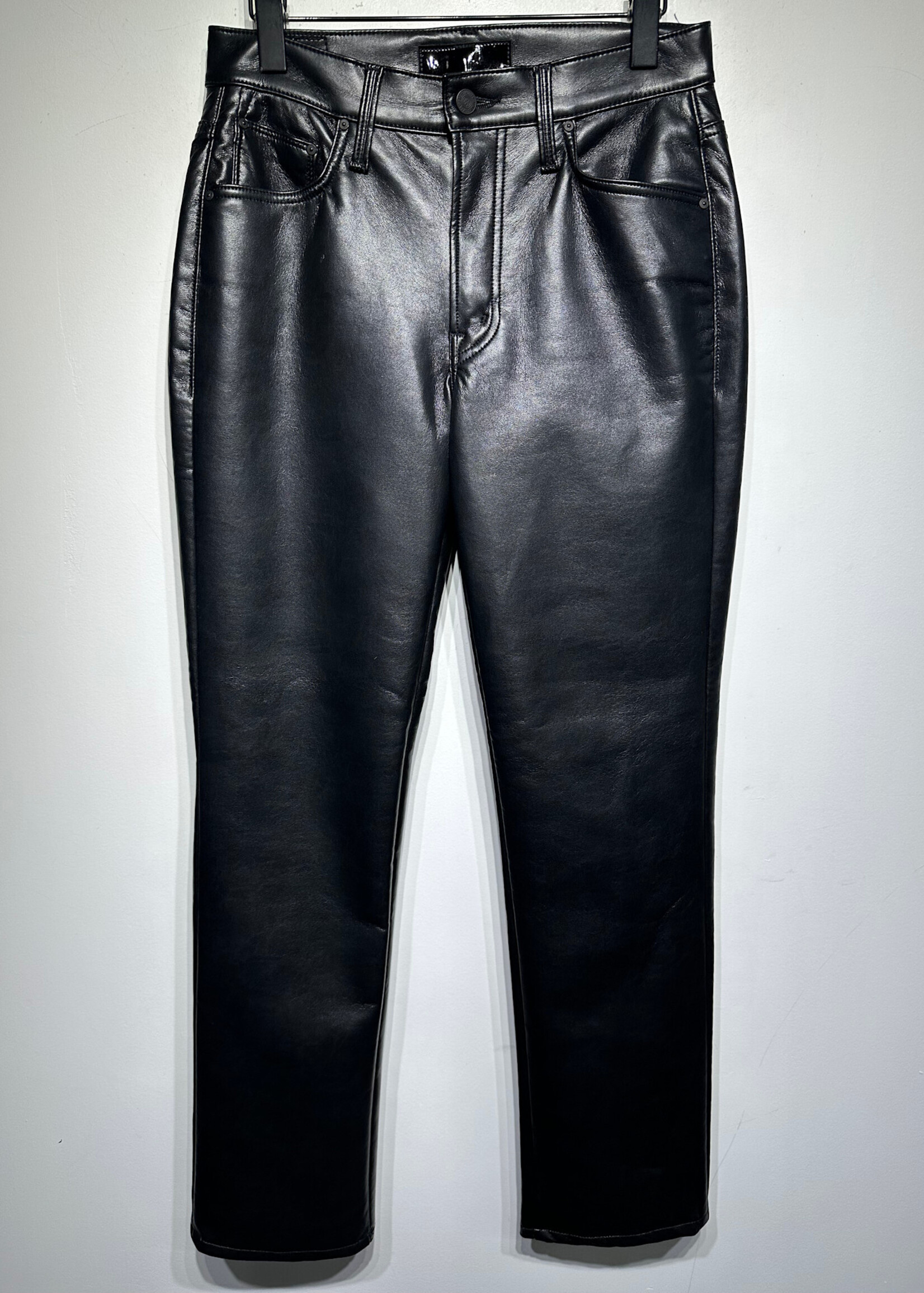 Mother 'Smarty Pants' Black Faux Leather Pants 27