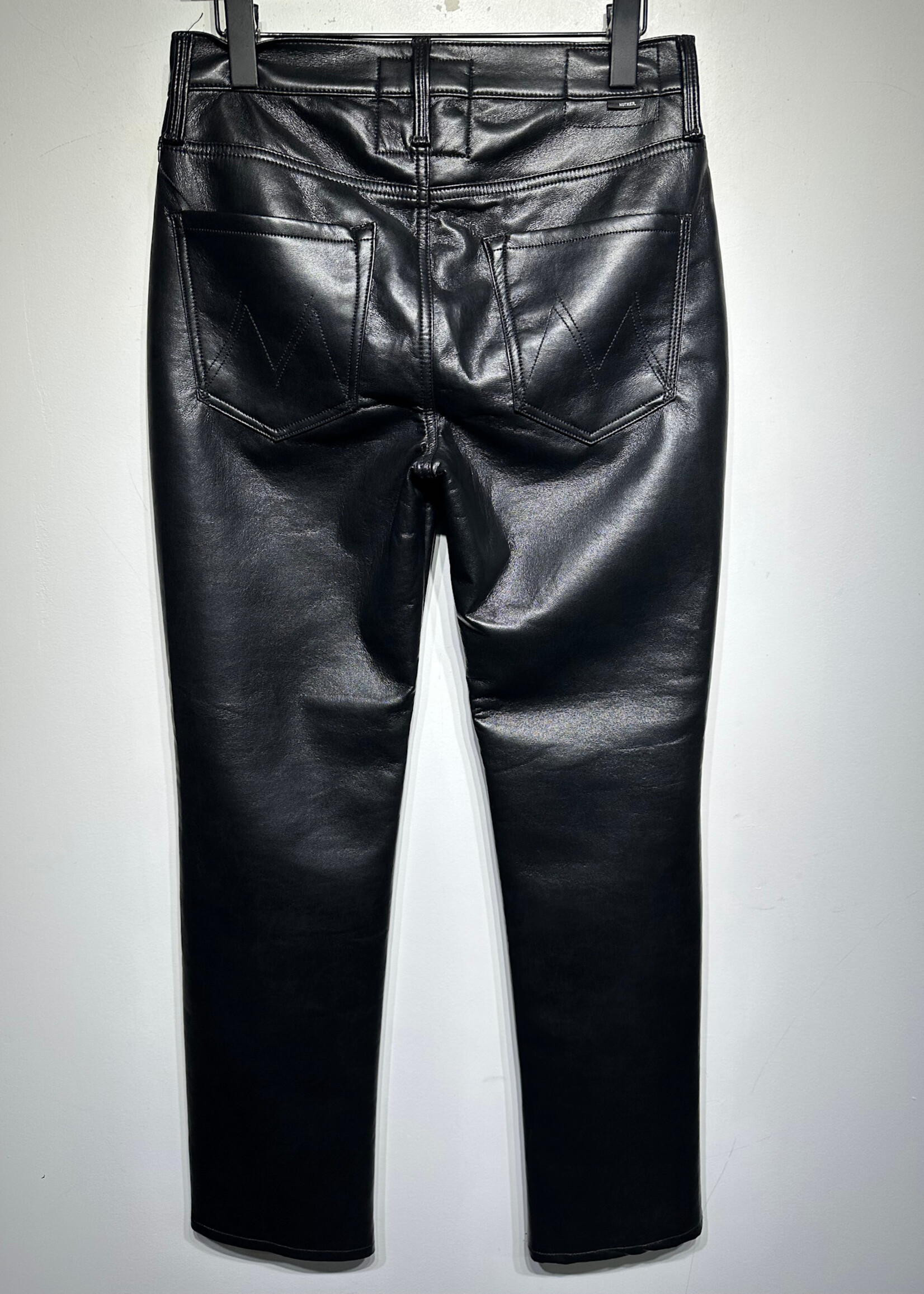 Mother 'Smarty Pants' Black Faux Leather Pants 27