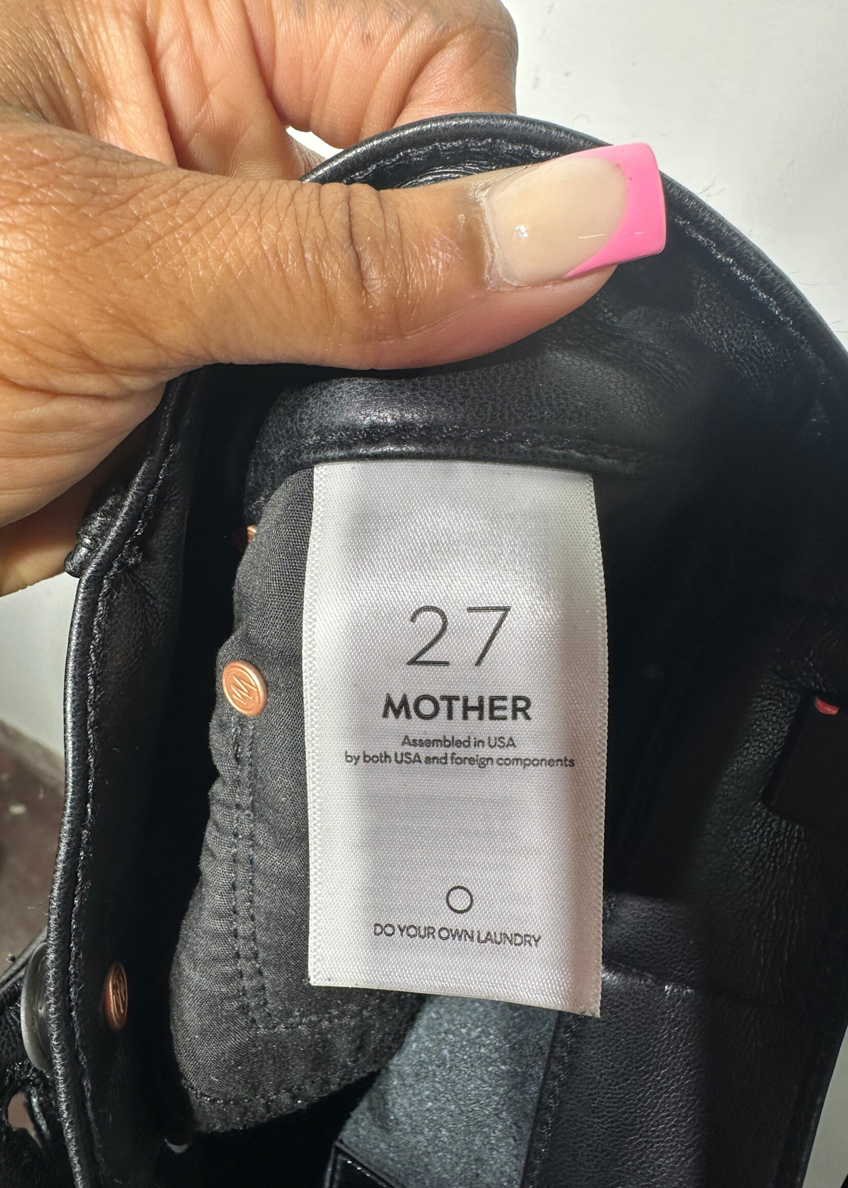 Mother 'Smarty Pants' Black Faux Leather Pants 27