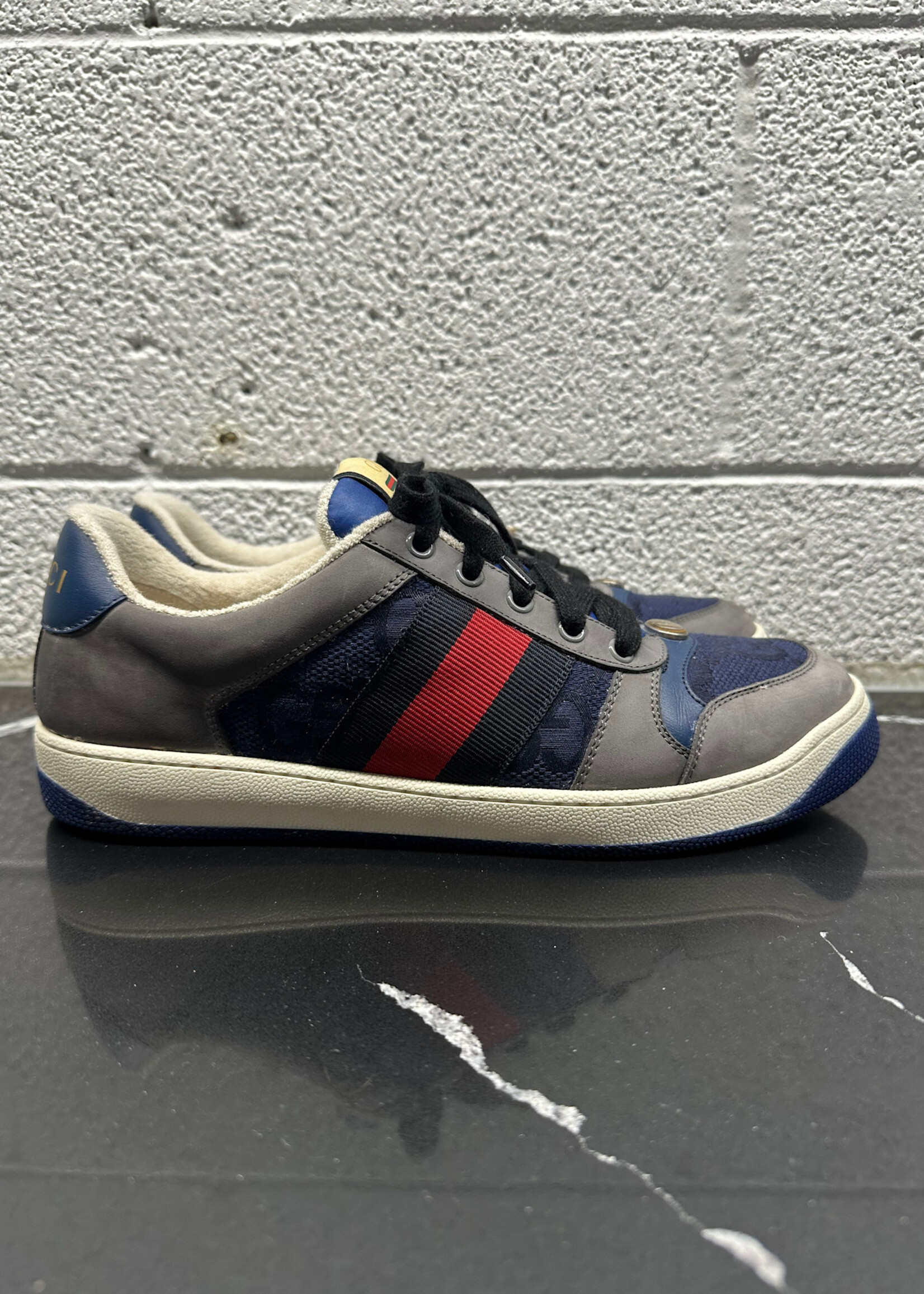 Gucci Navy Screener Sneakers 8.5/Fits Masc 9.5