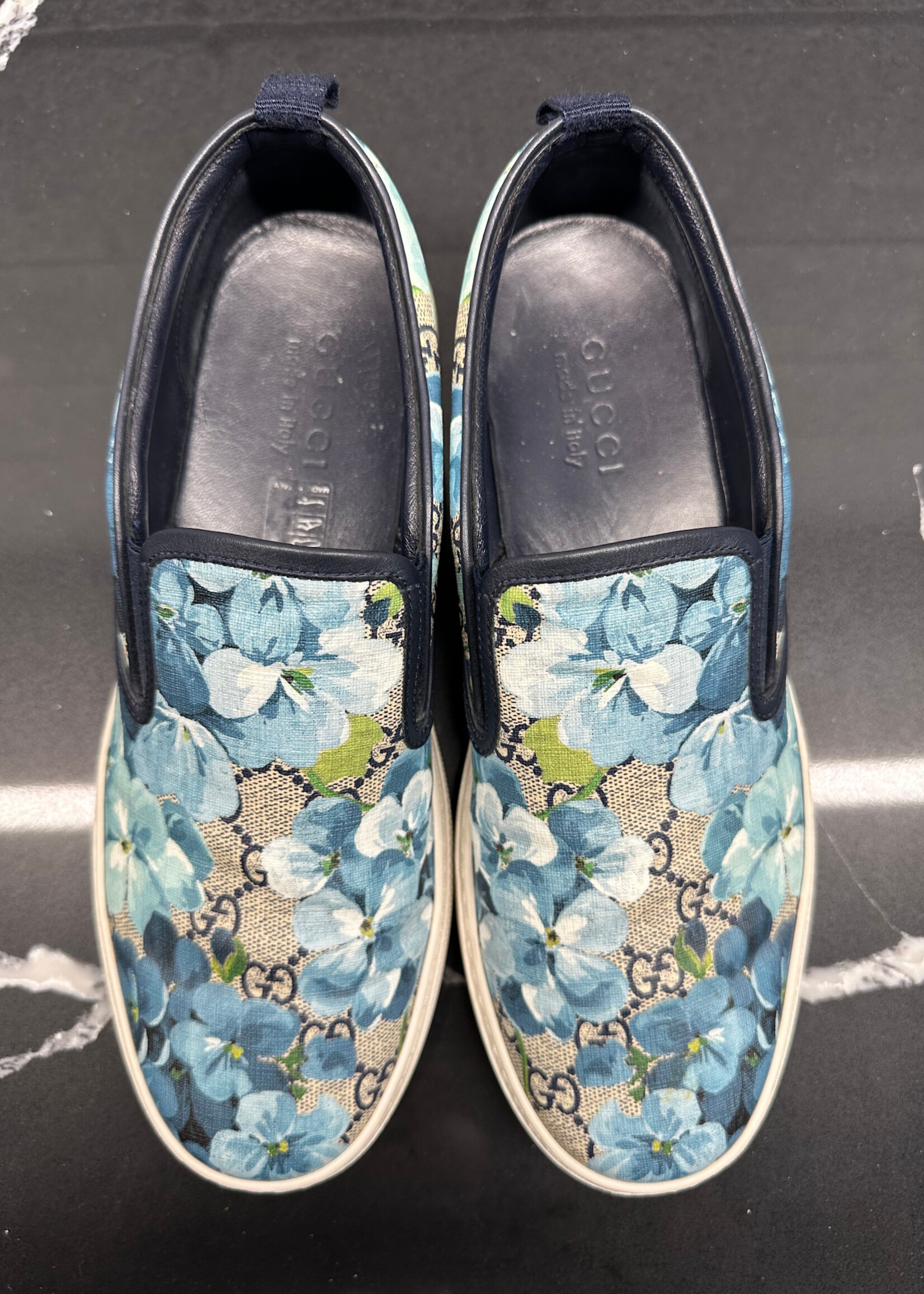 Gucci Floral Slip On Sneakers 8/Fits Masc 9