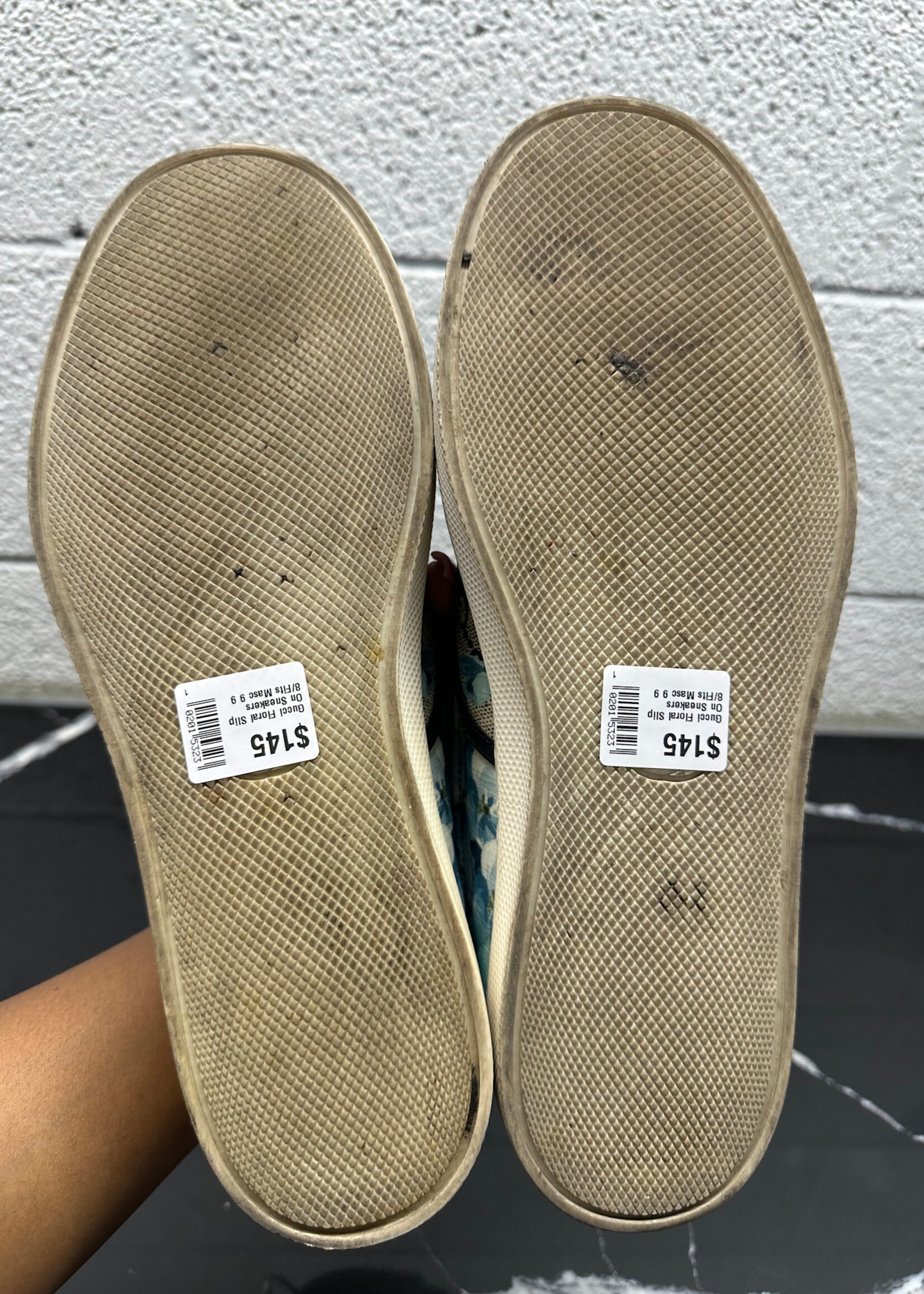 Gucci Floral Slip On Sneakers 8/Fits Masc 9