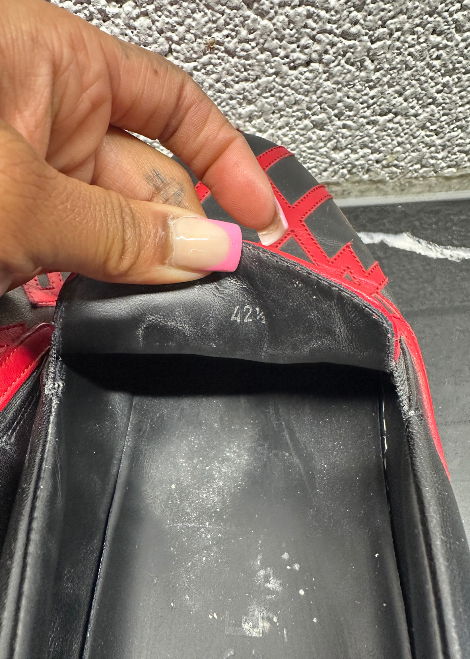 Versace Black Red Stitch Slip Ons 9