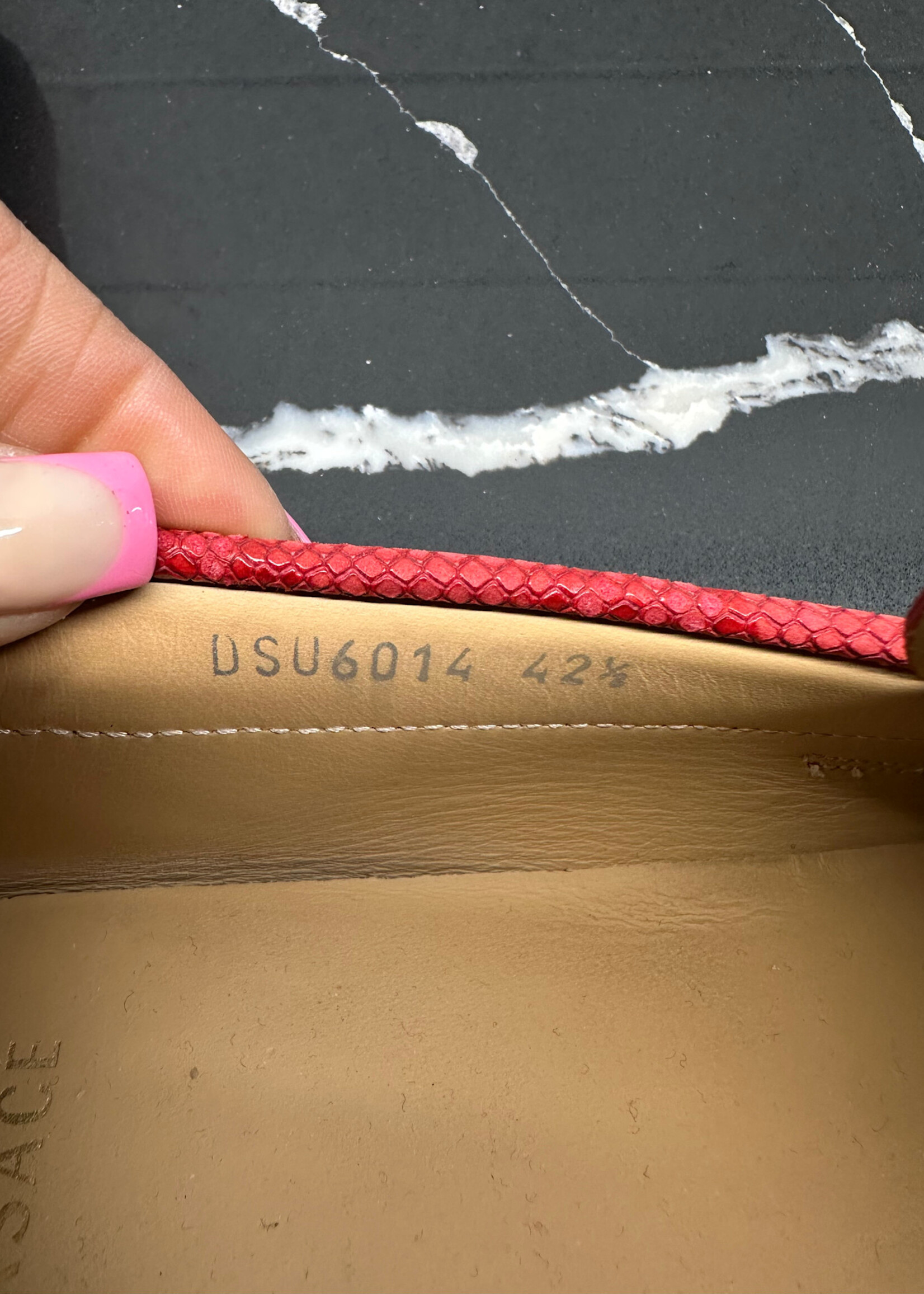 Versace Red Snakeskin Loafers 42.5/9.5