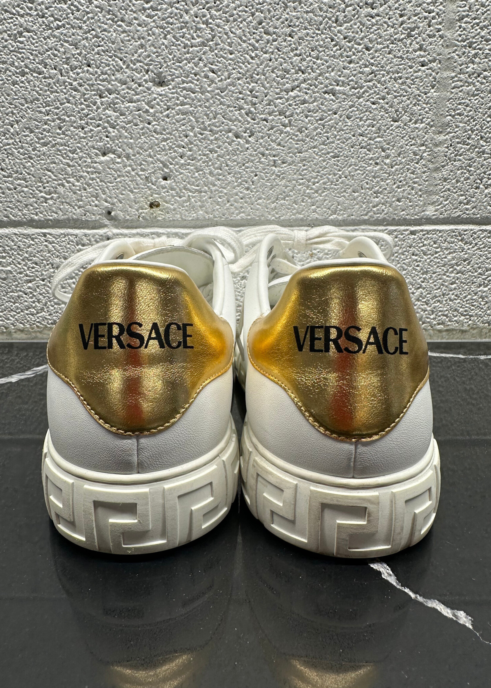 Versace White Gold Greca Sneakers 42/9