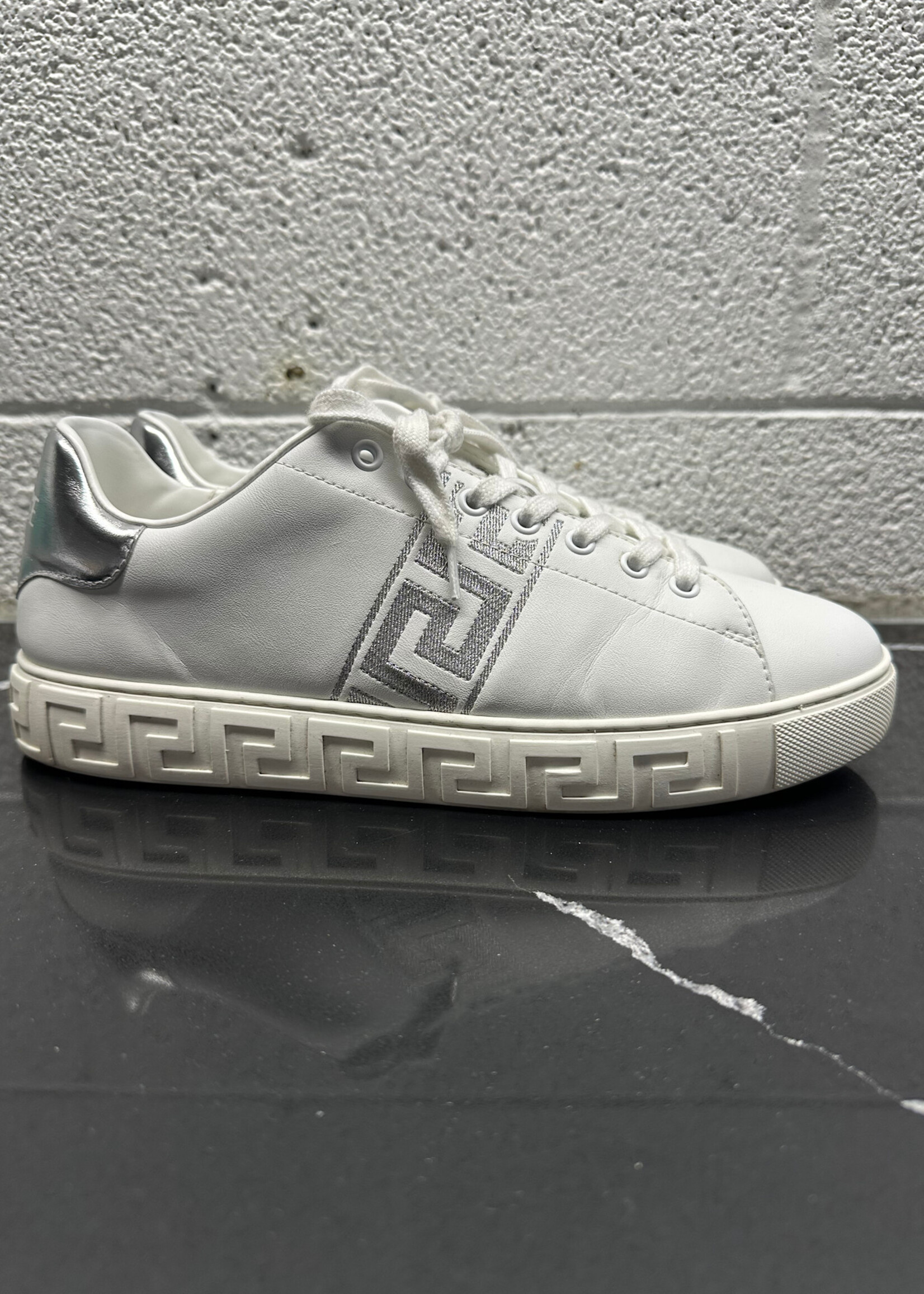 Versace White Silver Greca Sneakers 42/9