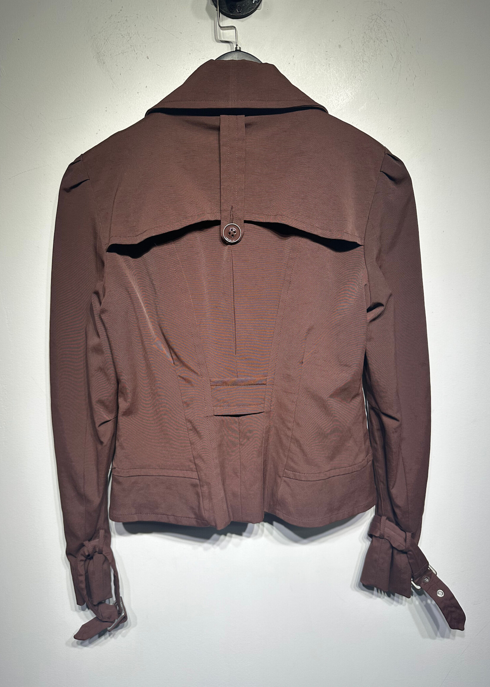 Bebe Brown Crop Rain Coat Fem XS