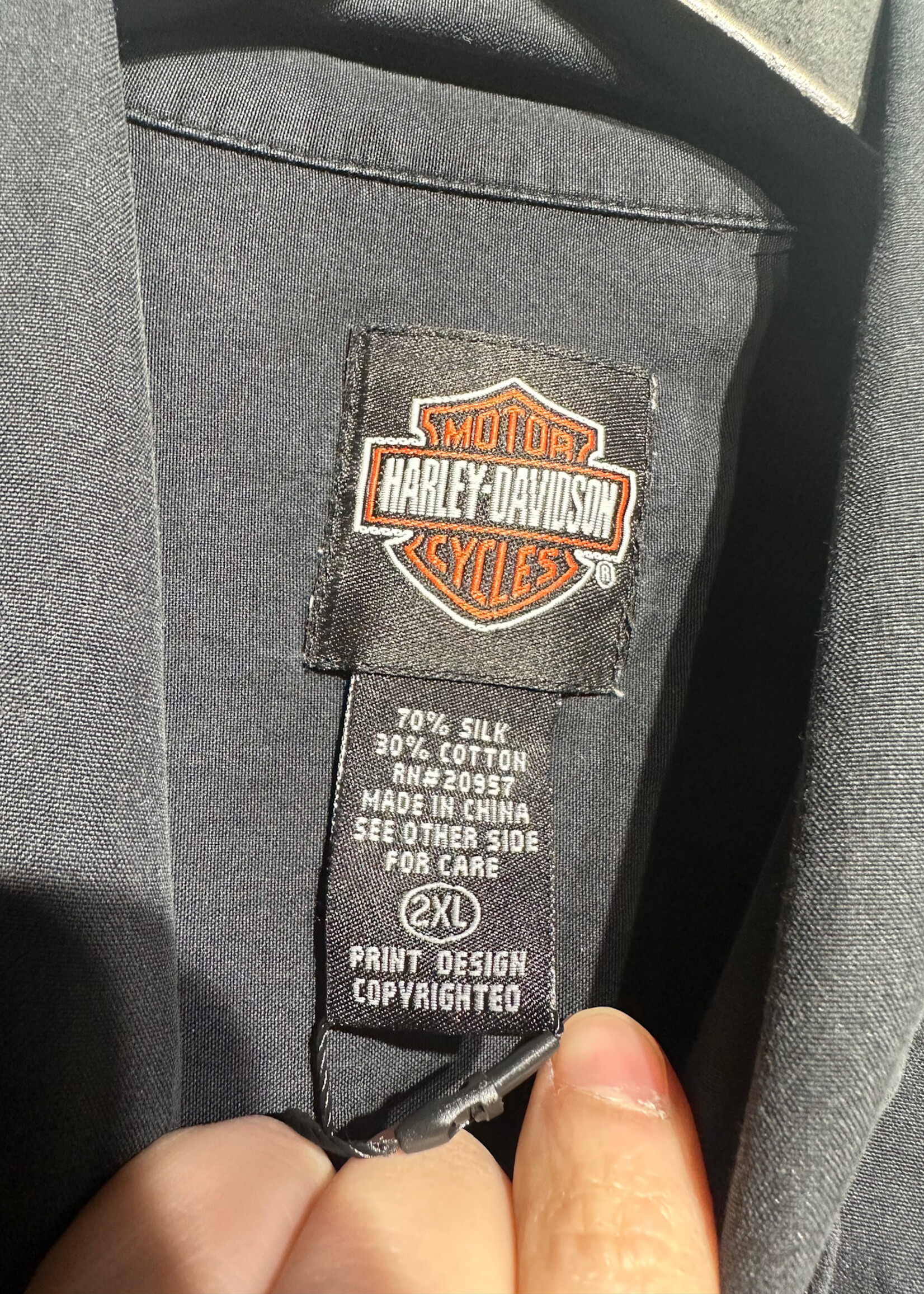 Harley Black Silk Embroidered SS BU XXL