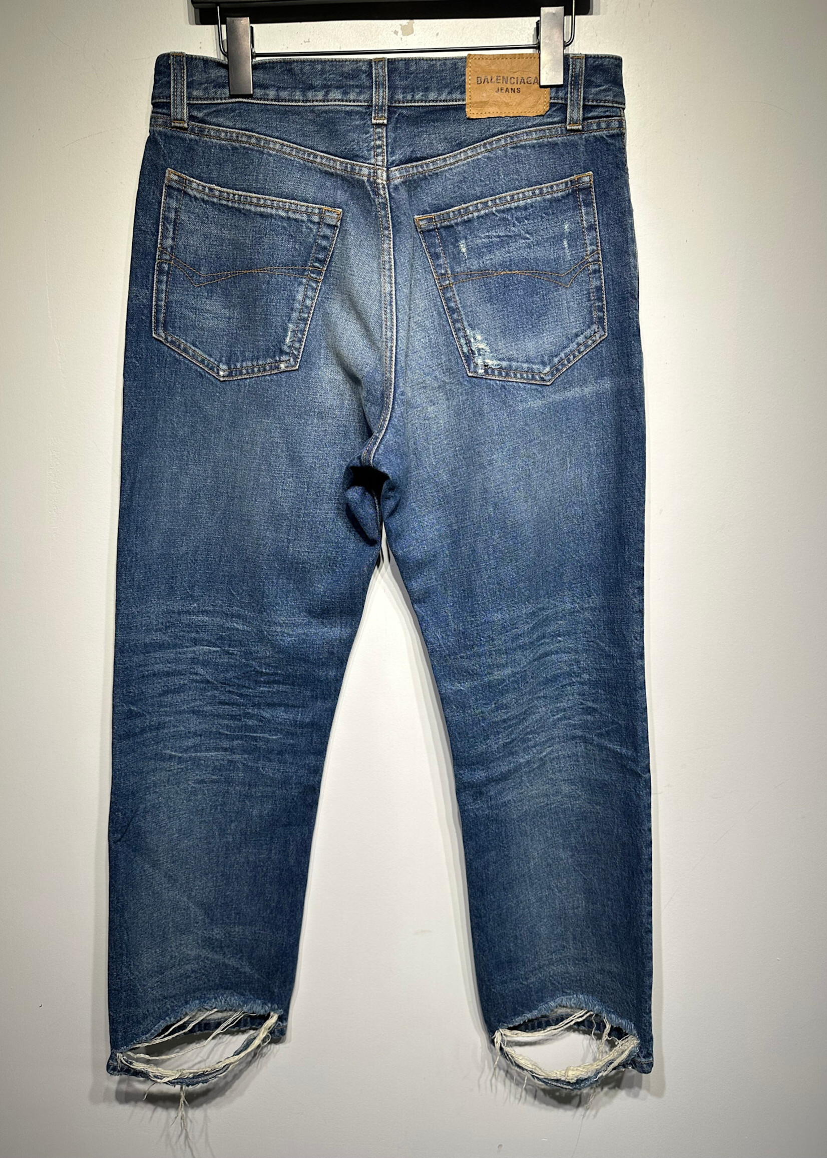 Balenciaga Jeans Medium Wash Two Tone Denim 33