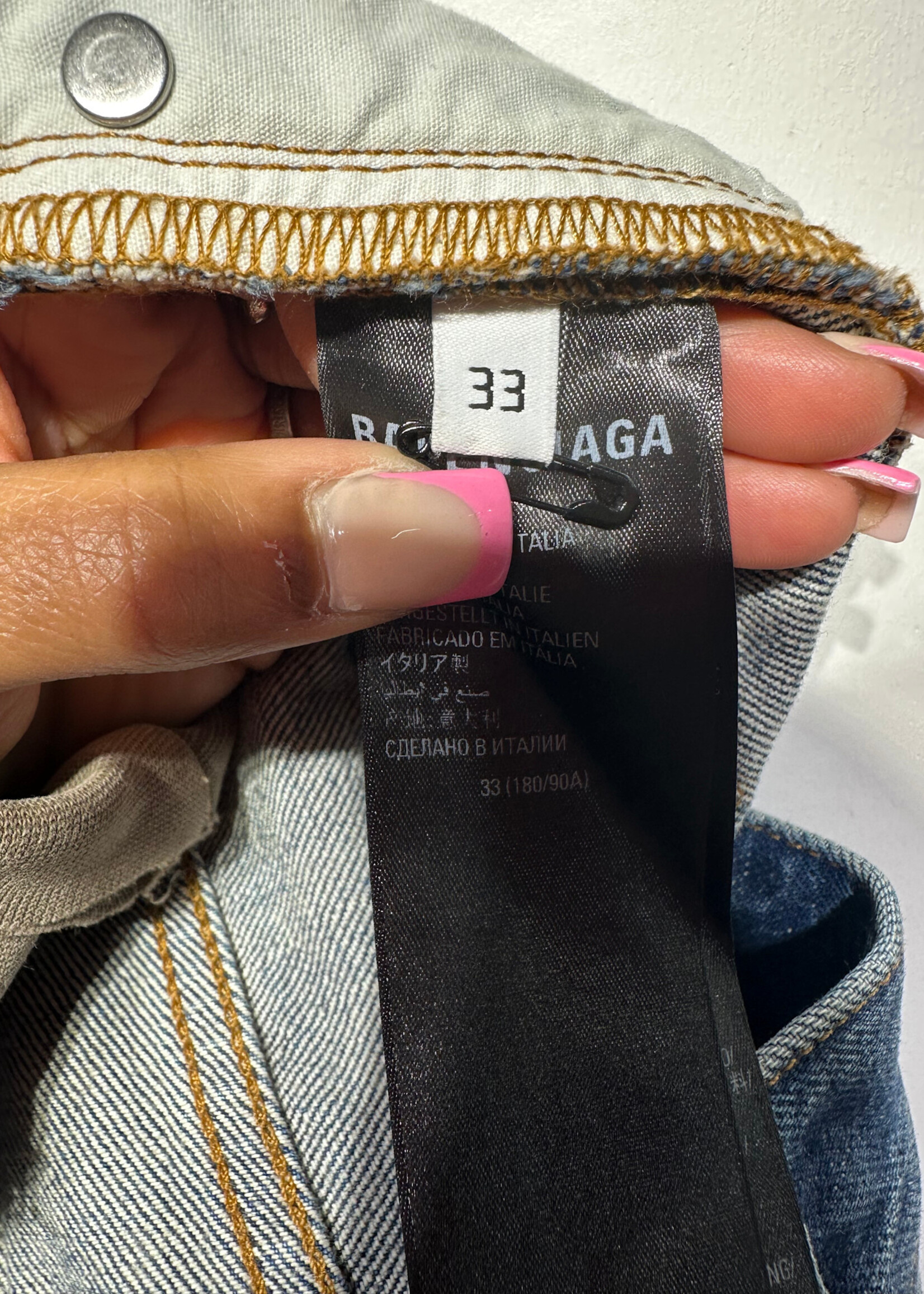 Balenciaga Jeans Medium Wash Two Tone Denim 33