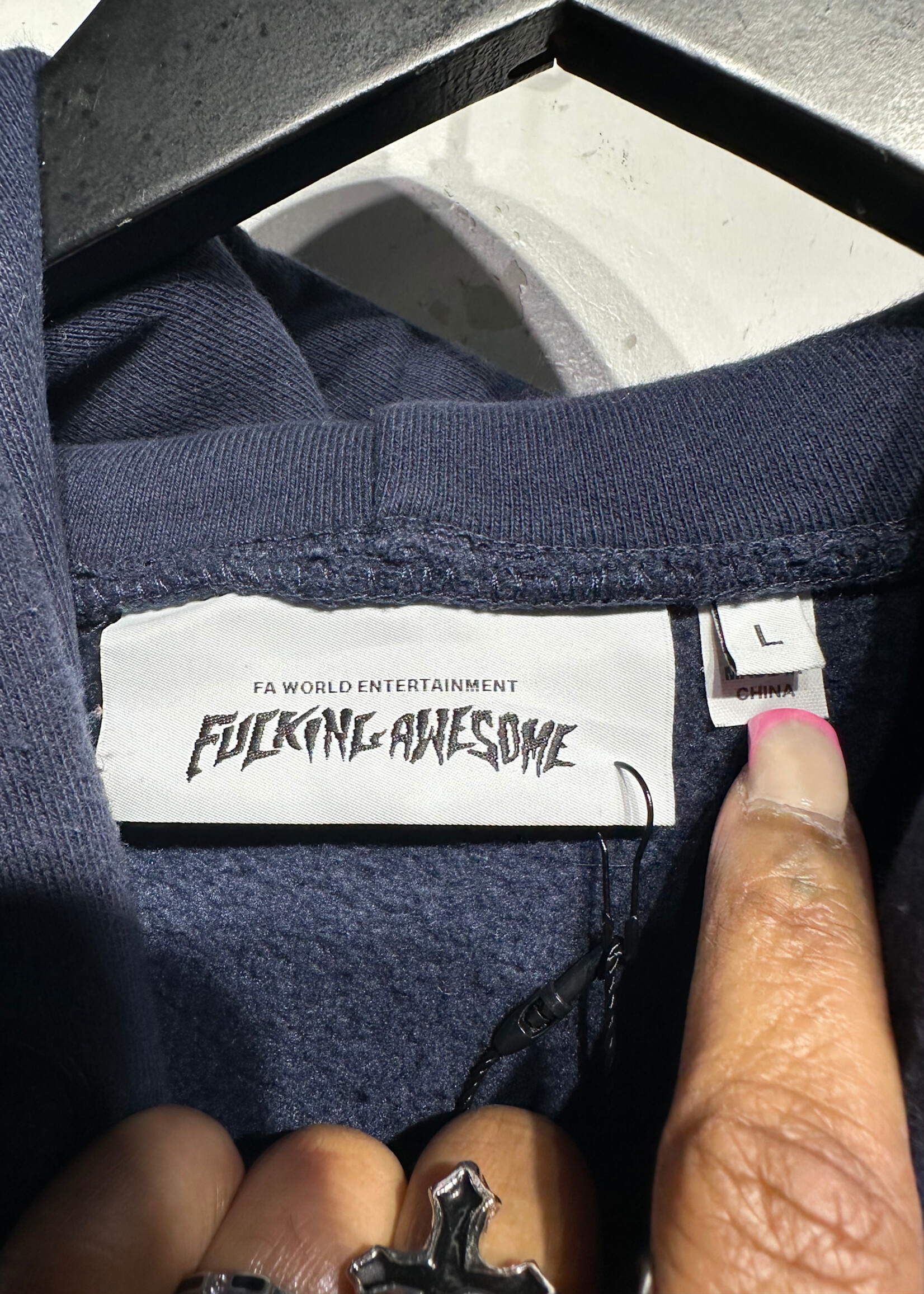 Fucking Awesome Navy Blue Light Blue Graphic L