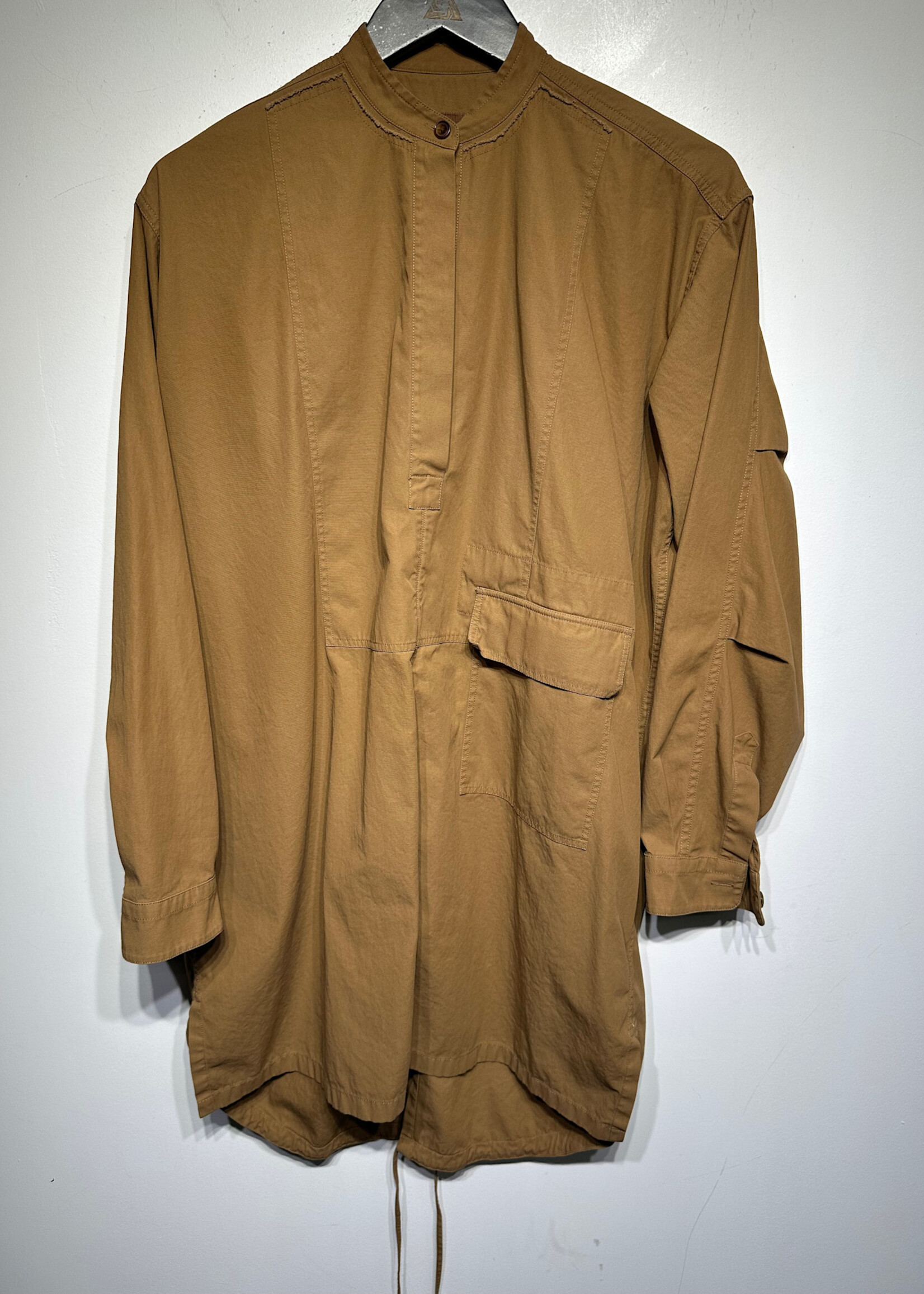Helmut Lang Tan Camel 1/4 Button Dress XS AS IS