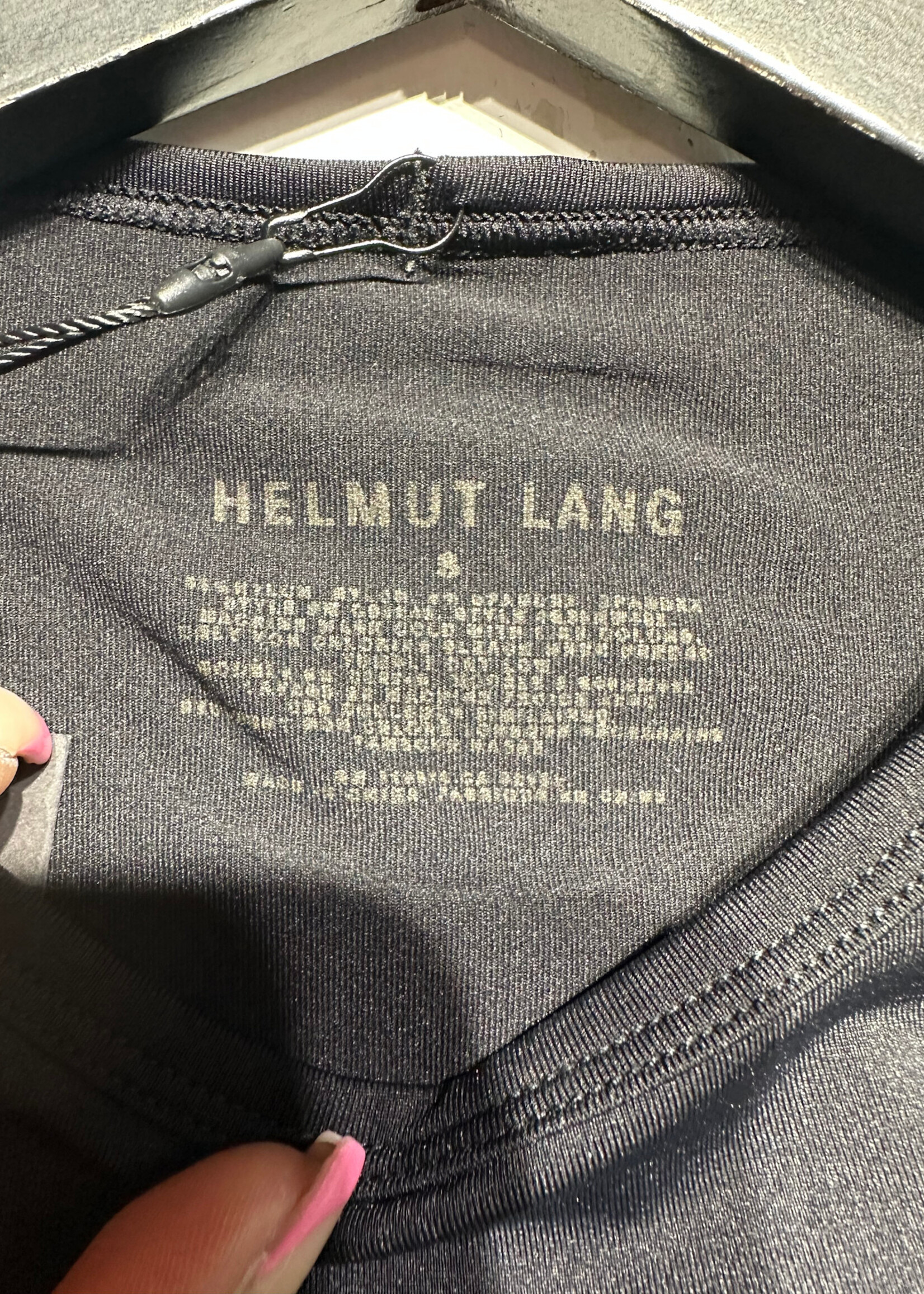 Helmut Lang Black Cut Cuff LS S