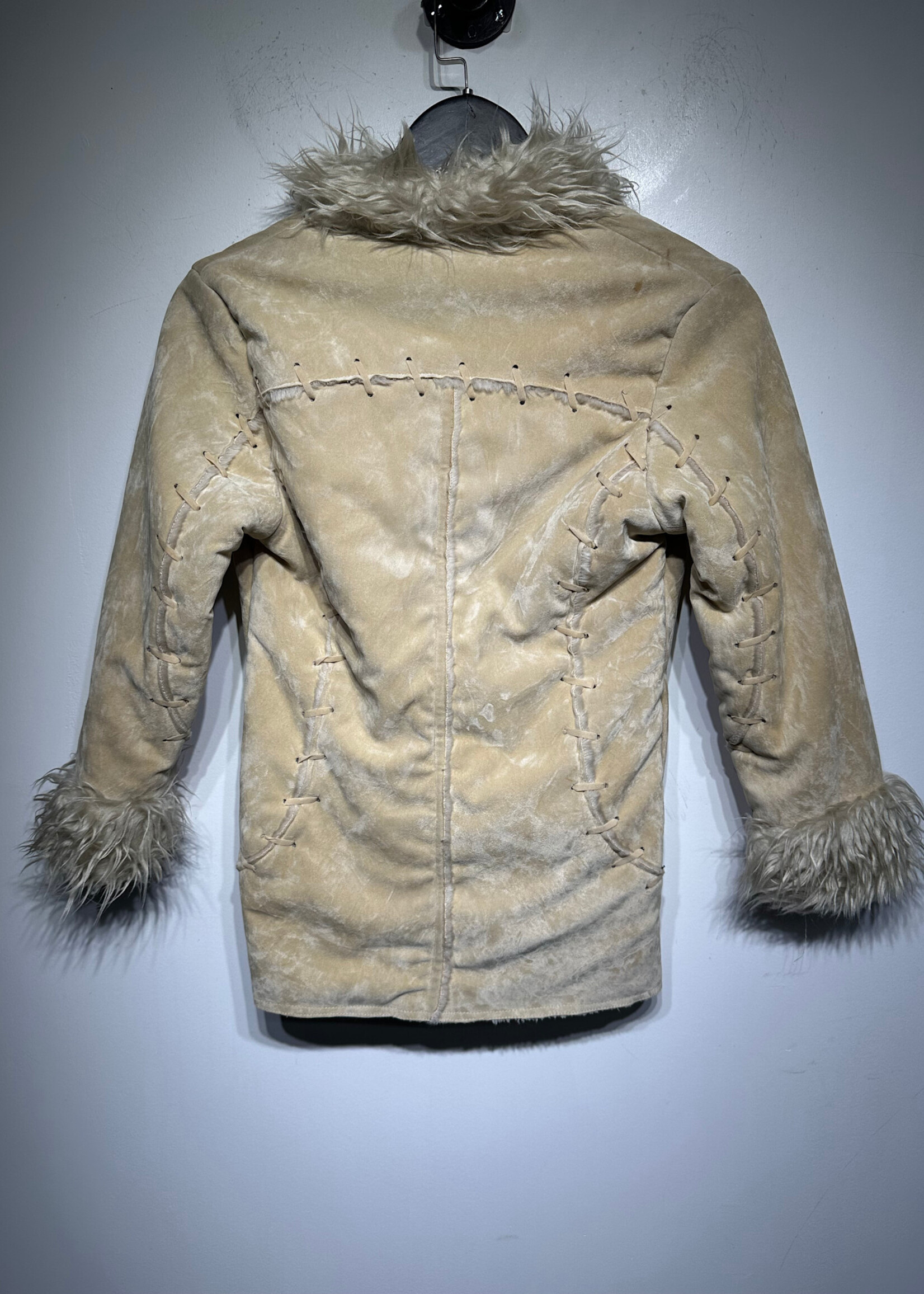 Manners Club Tan Faux Suede Penny Lane Coat As Is XS