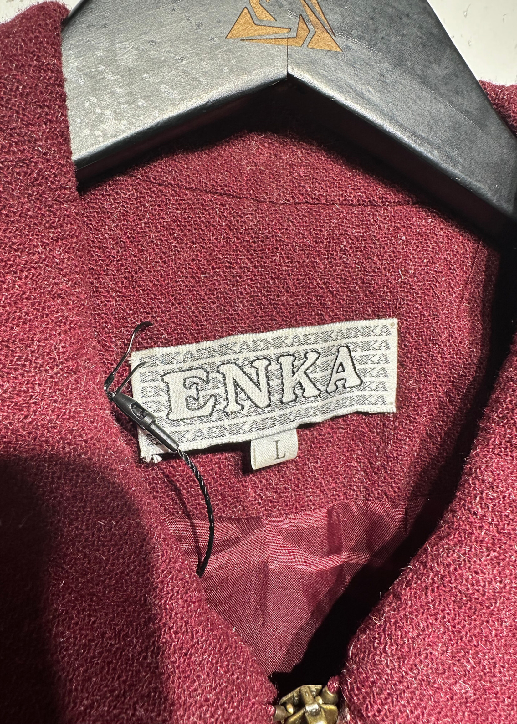 Enka Vintage Maroon Zip Up Jacket AS IS Fem L
