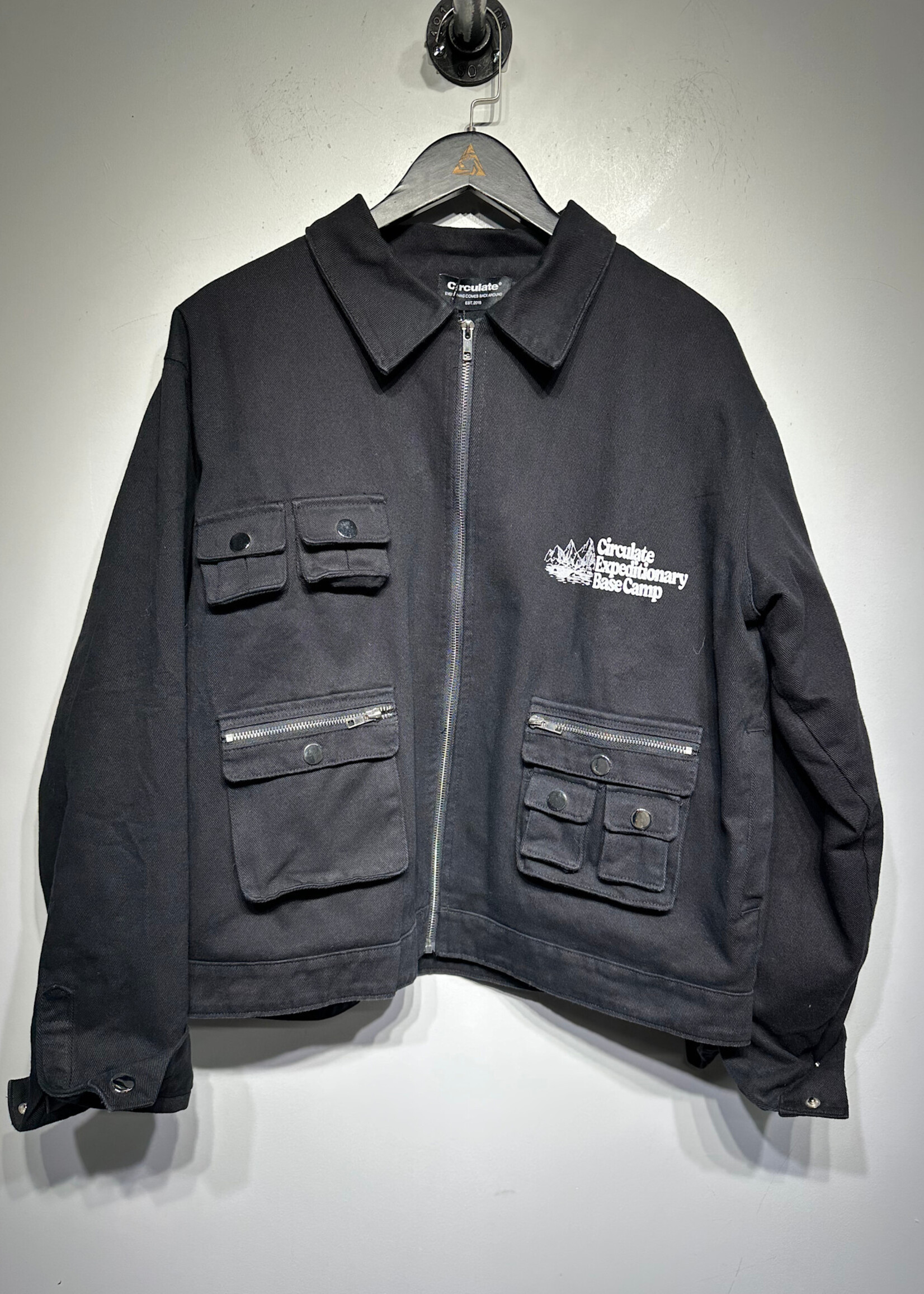 Circulate Black Cargo Pocket Crop Jacket L