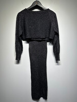 Allsaints Black Glitter Dress And Sweater Set XS