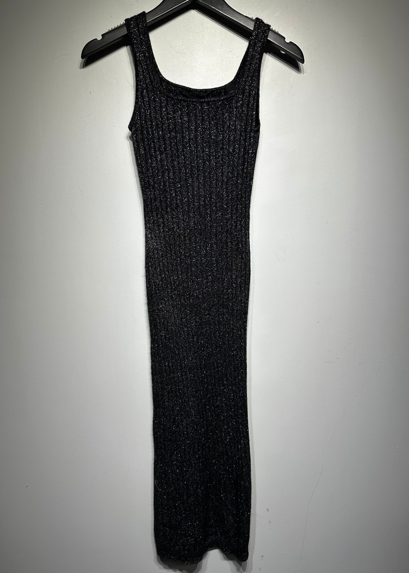 Allsaints Black Glitter Dress And Sweater Set XS