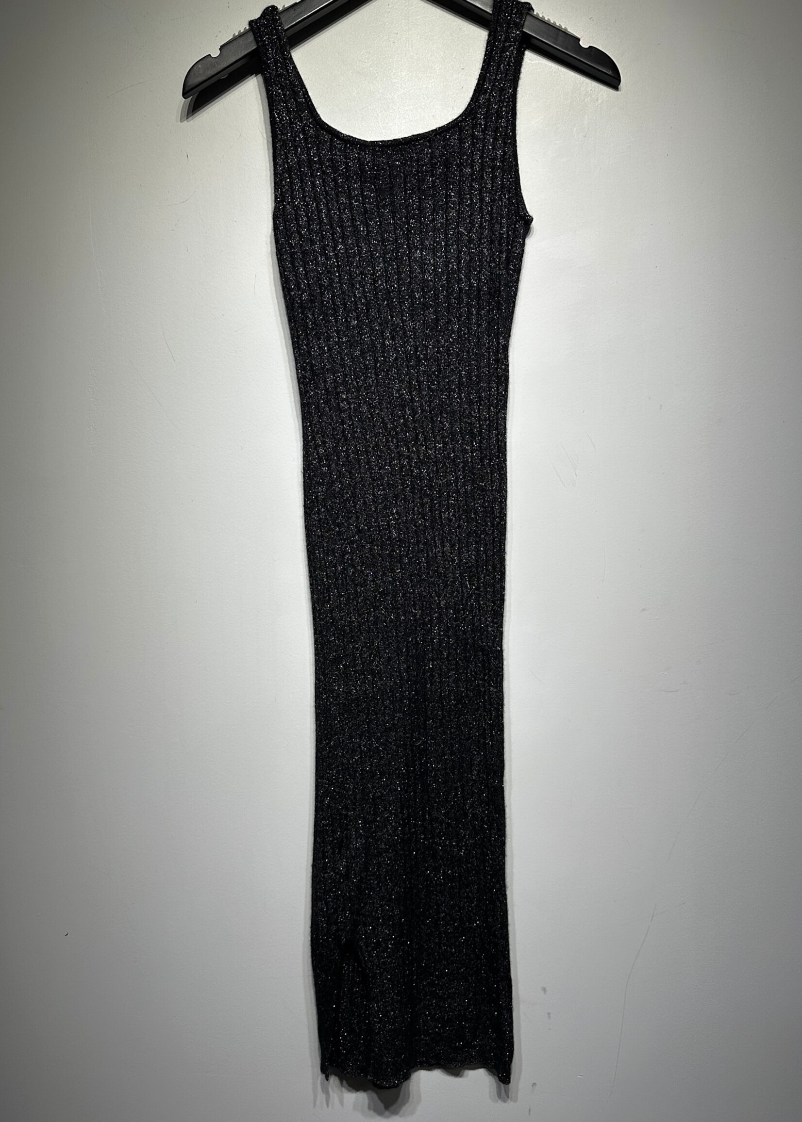 Allsaints Black Glitter Dress And Sweater Set XS