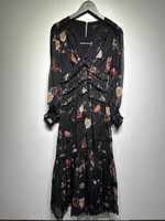 Allsaints Floral Ruffle LS Dress S