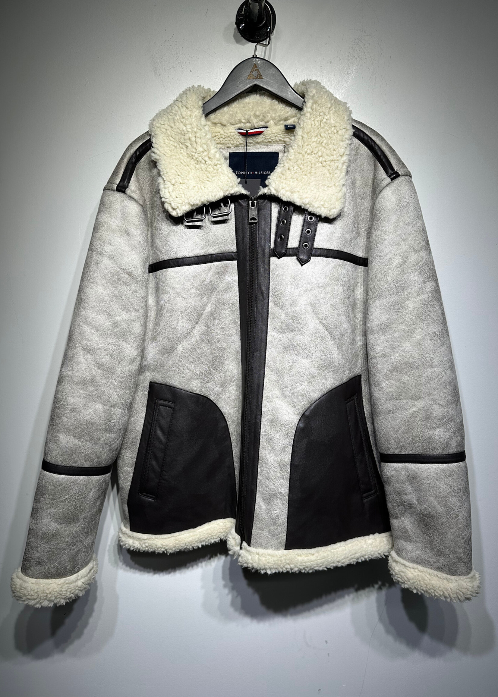 Tommy Grey Shearling Bomber Masc XXL
