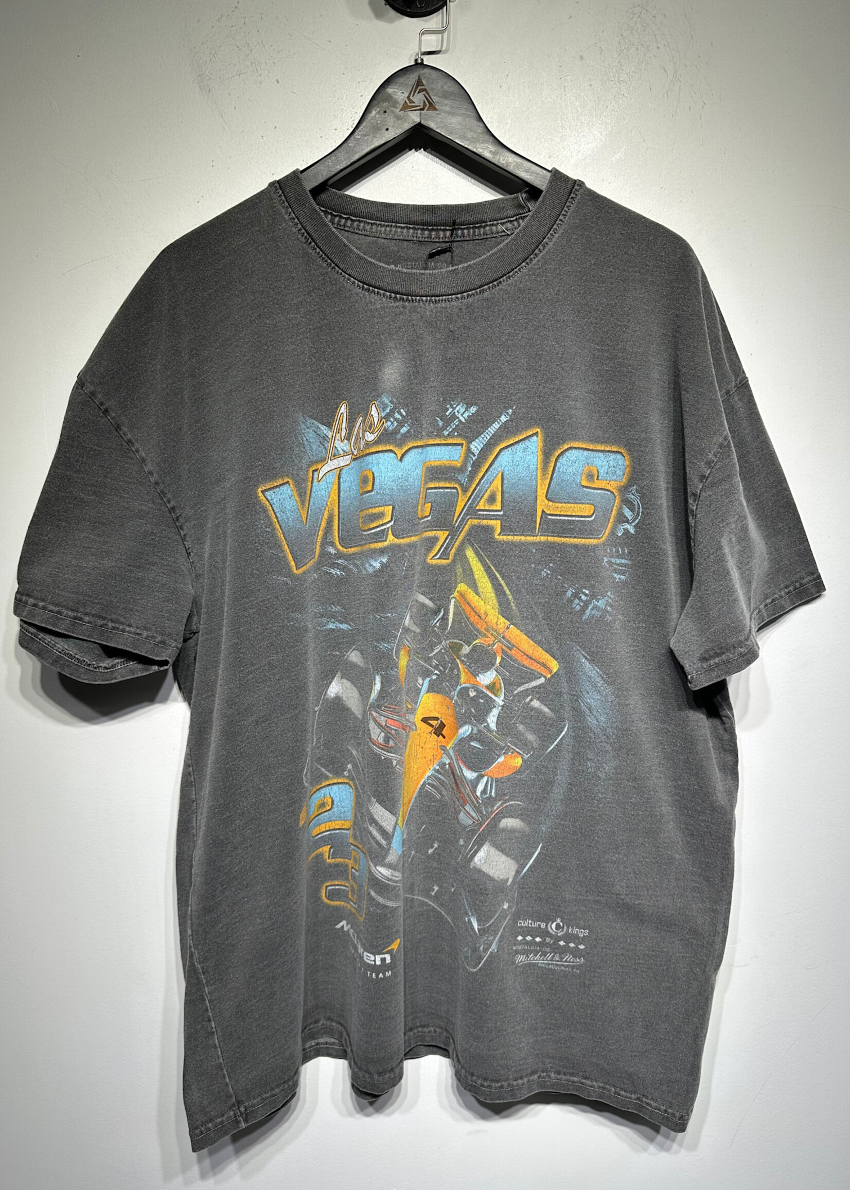 Mitchell Ness Mclaren Washed Grey Tee L