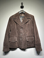 TERRY LEWIS BROWN LEATHER BLAZER FEM L