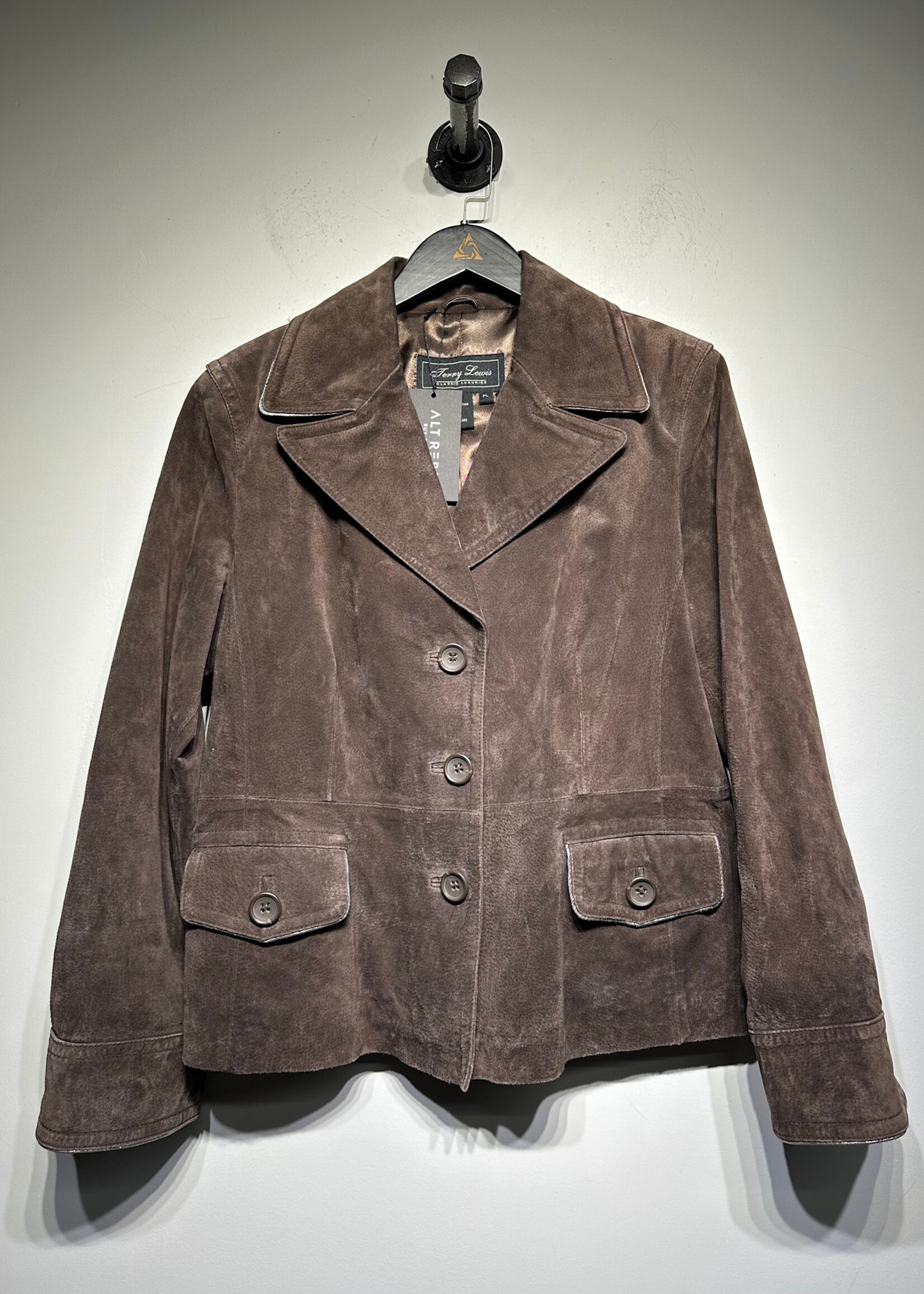 TERRY LEWIS BROWN LEATHER BLAZER FEM L