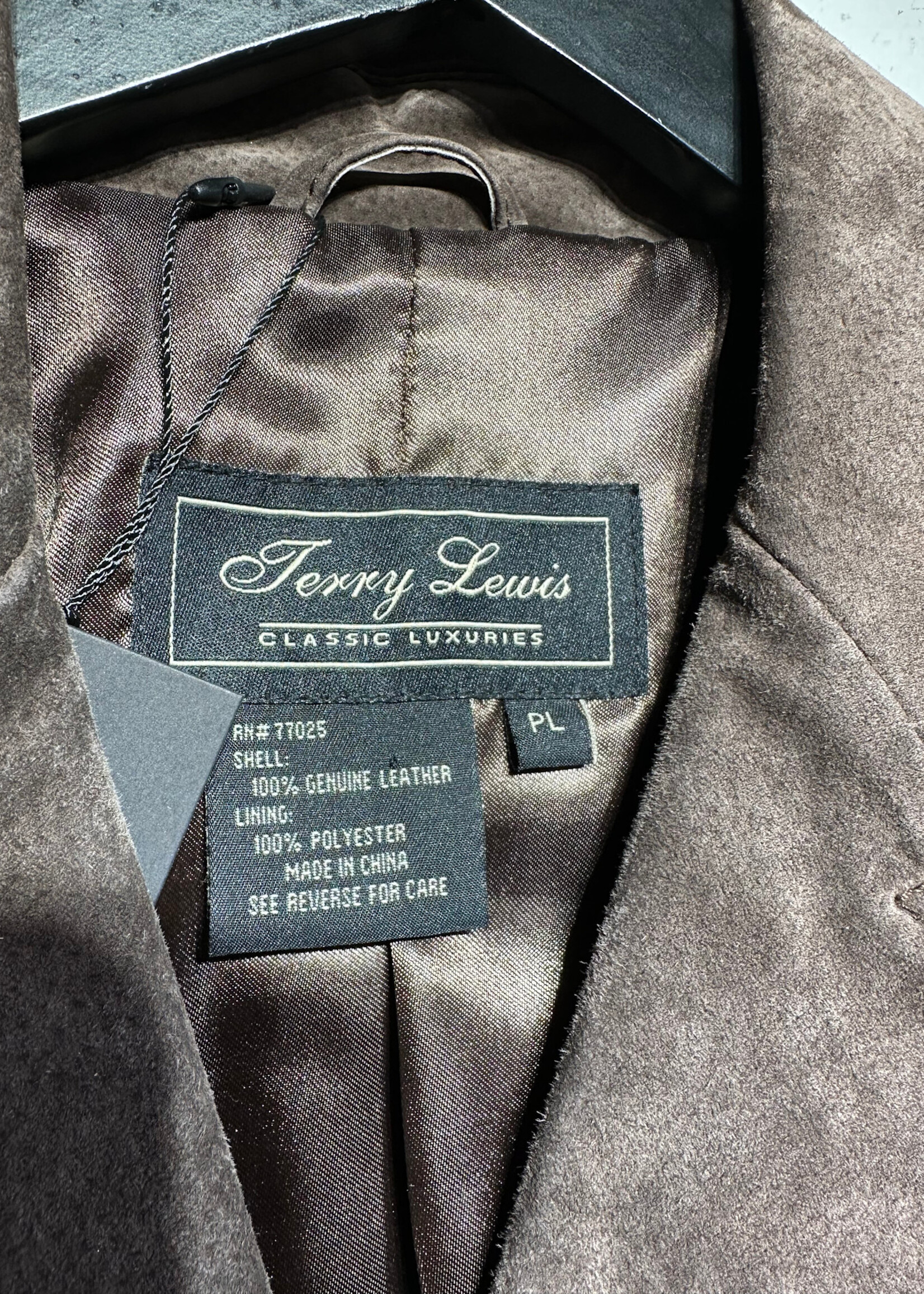 TERRY LEWIS BROWN LEATHER BLAZER FEM L