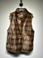 NEWPORT NEWS BROWN FAUX FUR VEST FEM L
