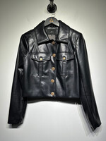 7 For All Man Kind Black Faux Leather Jacket S