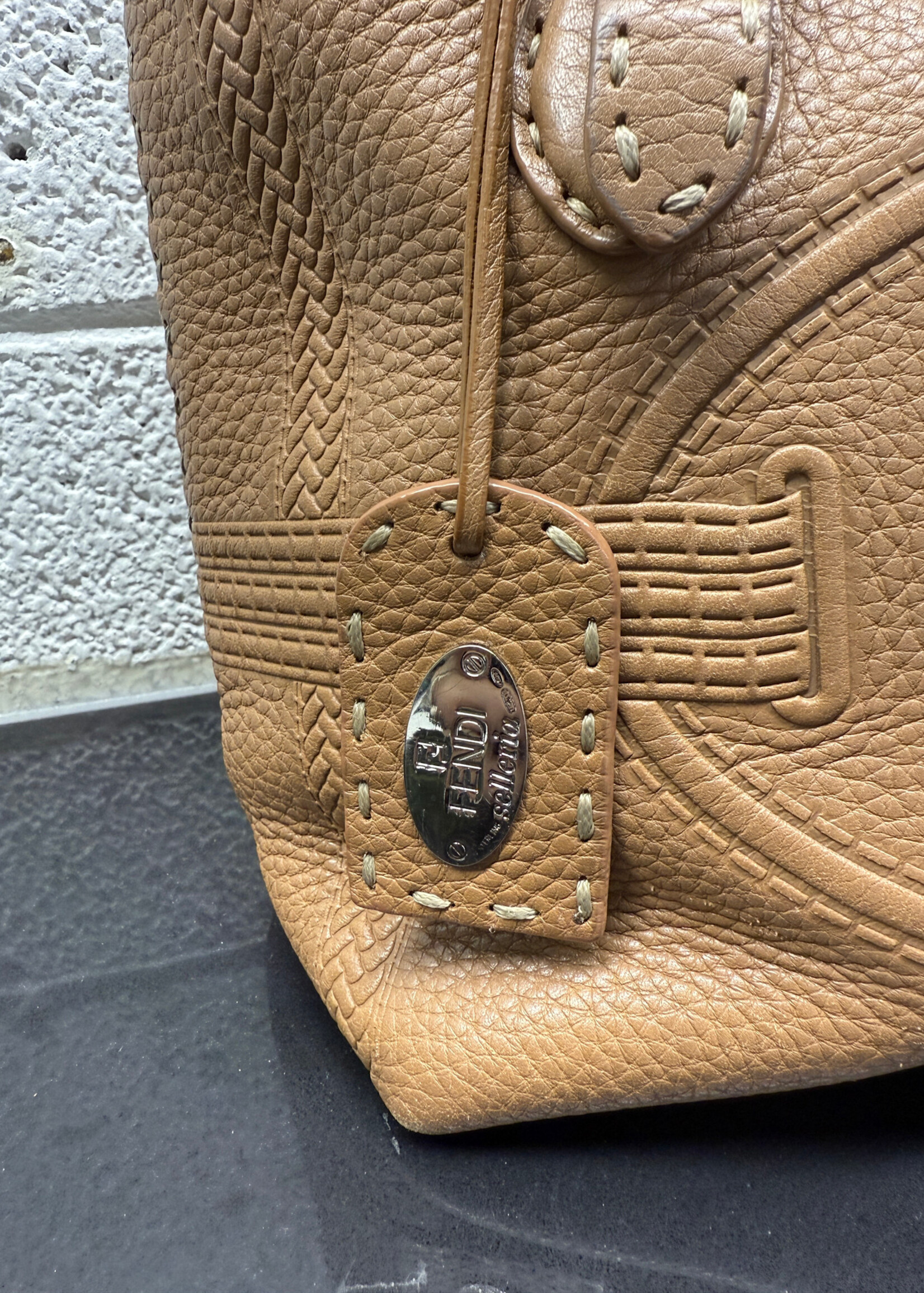 Fendi Selleria Villa Borghese Tan Tote