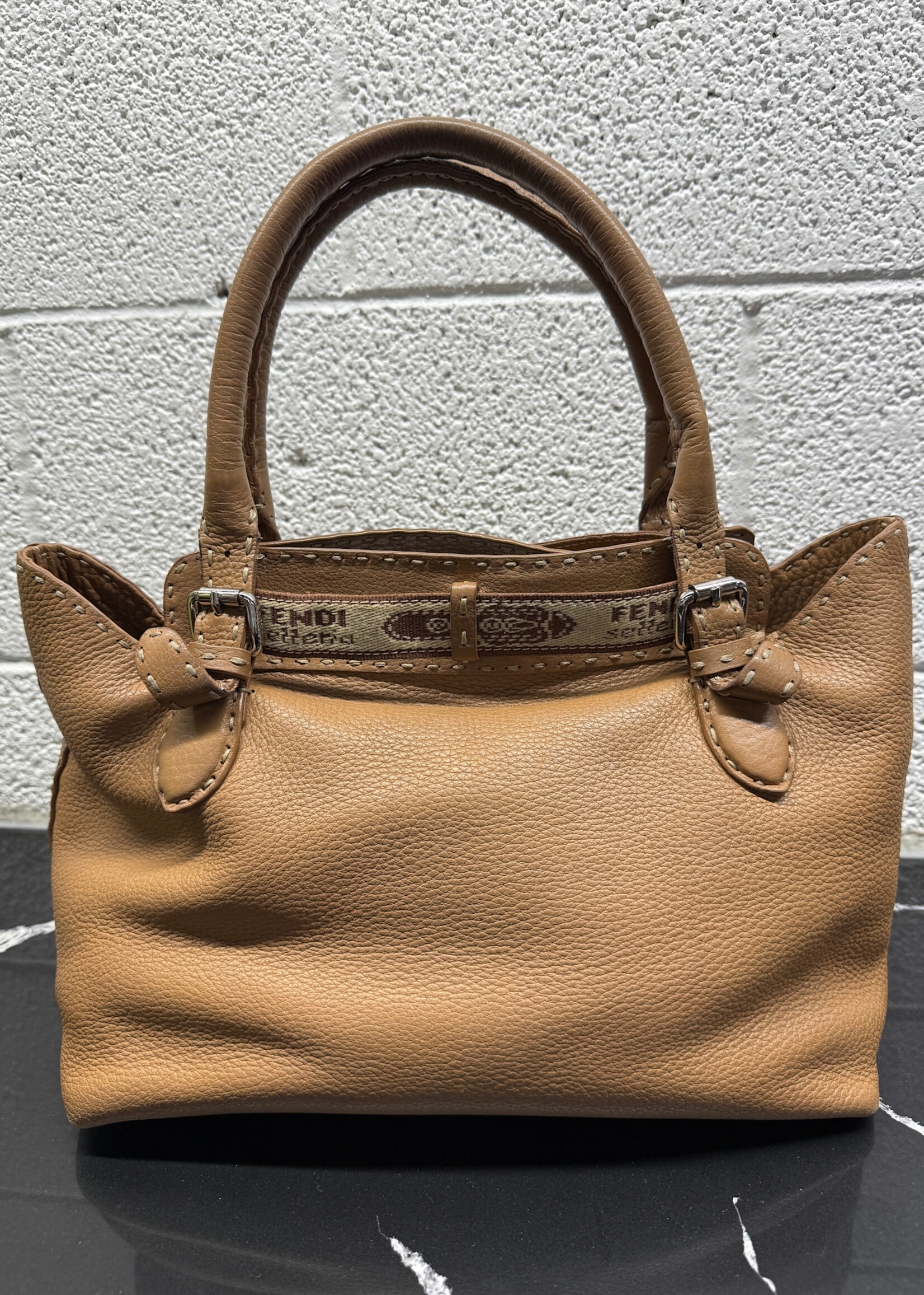 Fendi Selleria Villa Borghese Tan Tote