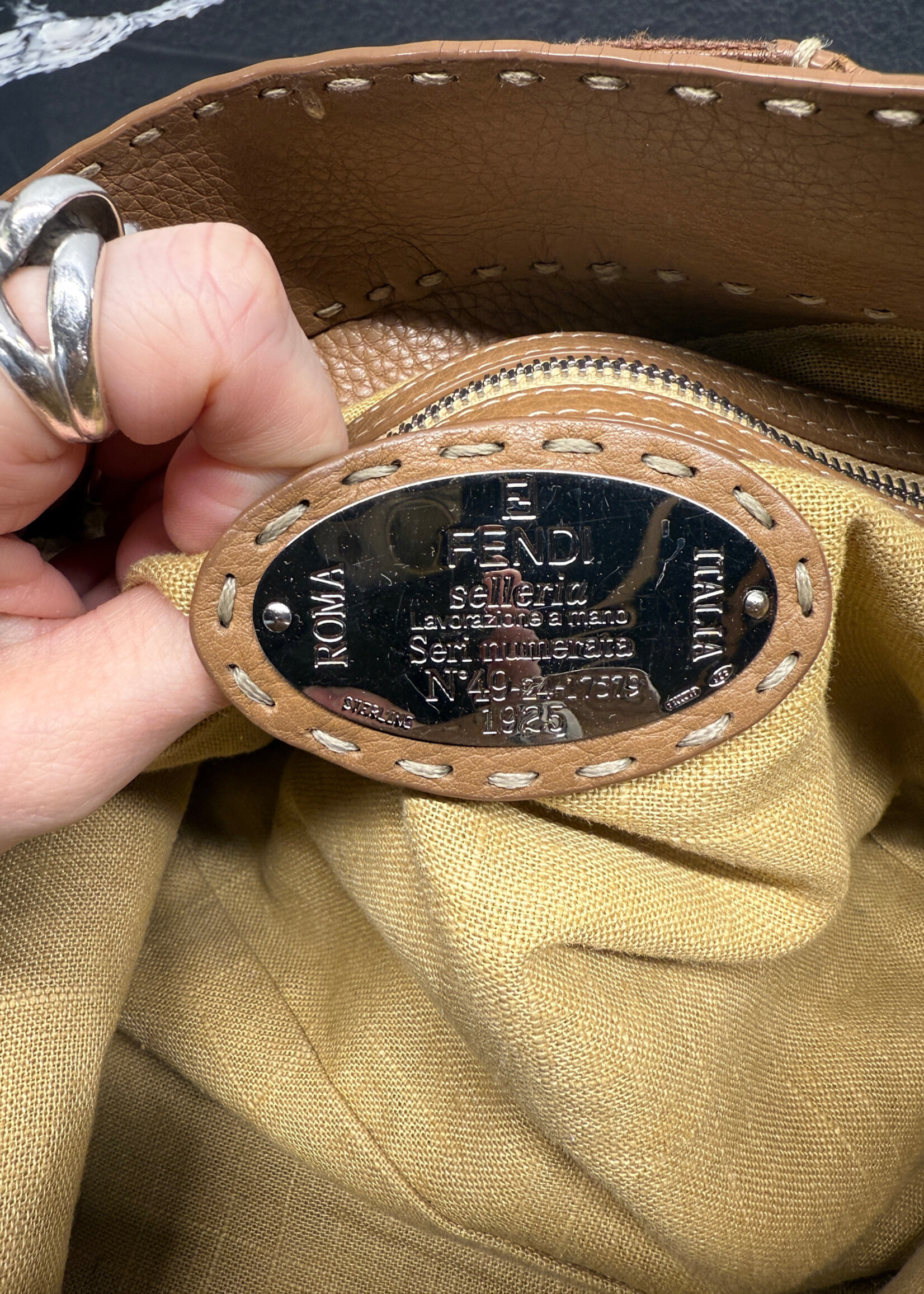 Fendi Selleria Villa Borghese Tan Tote