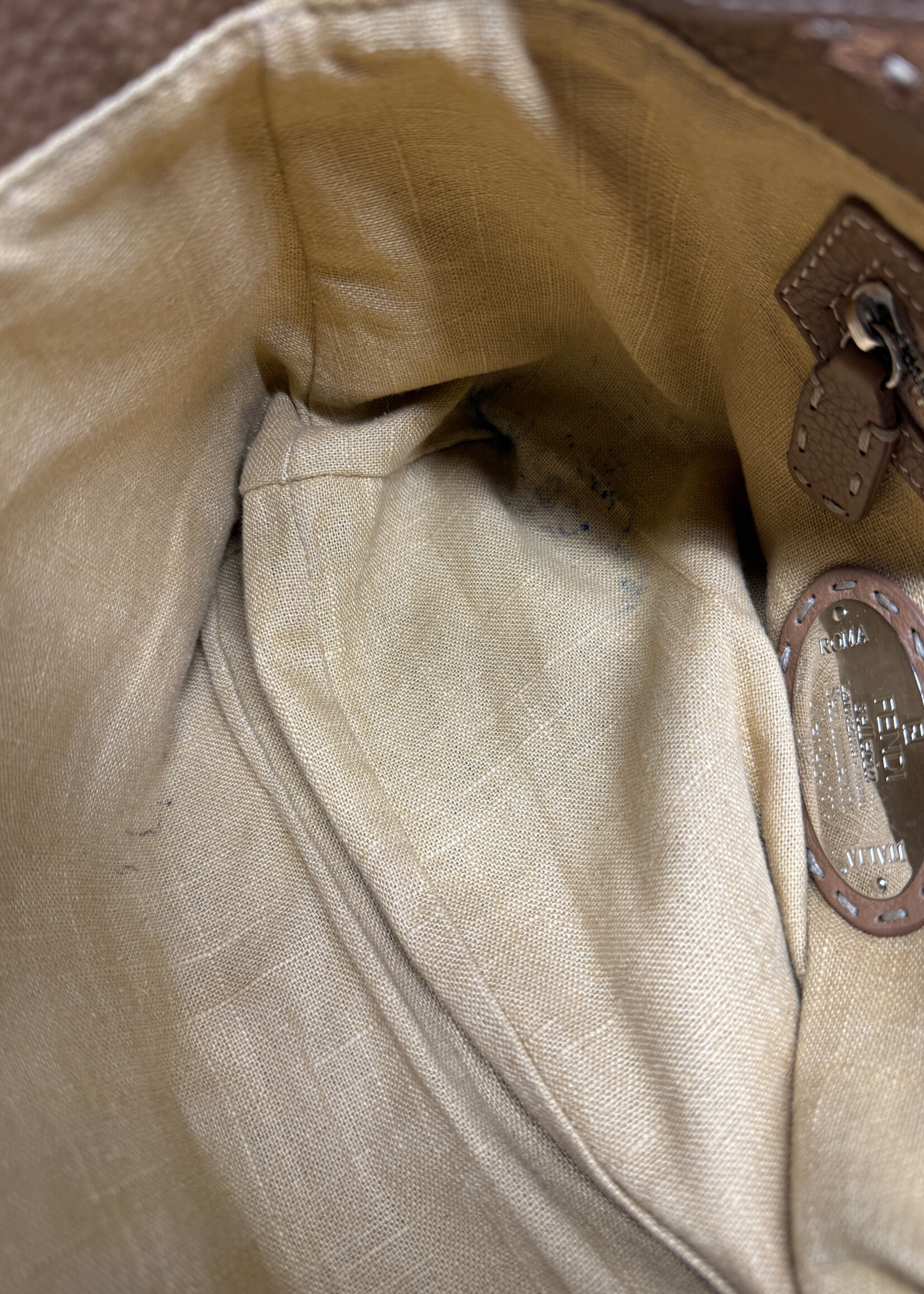 Fendi Selleria Villa Borghese Tan Tote