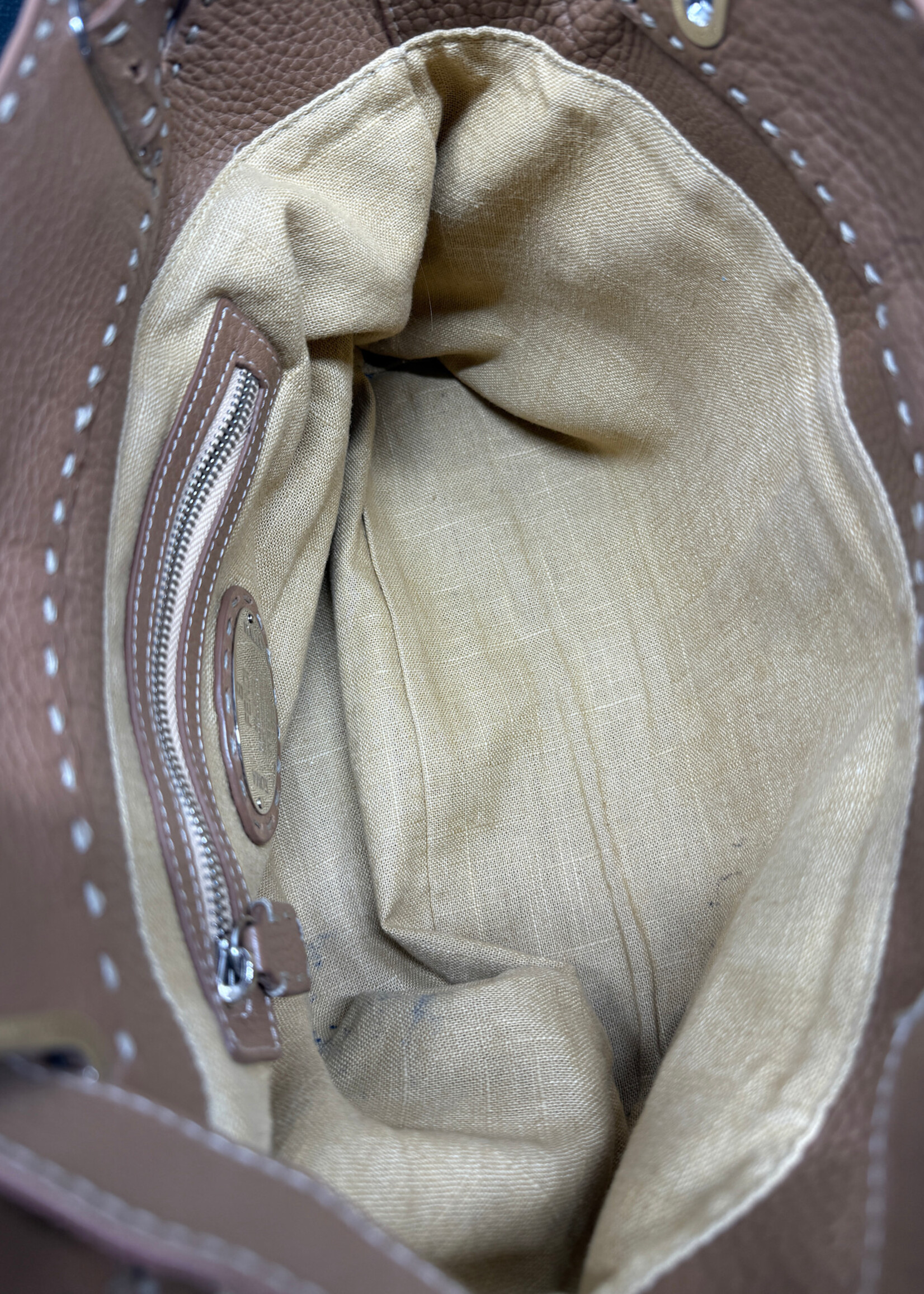 Fendi Selleria Villa Borghese Tan Tote