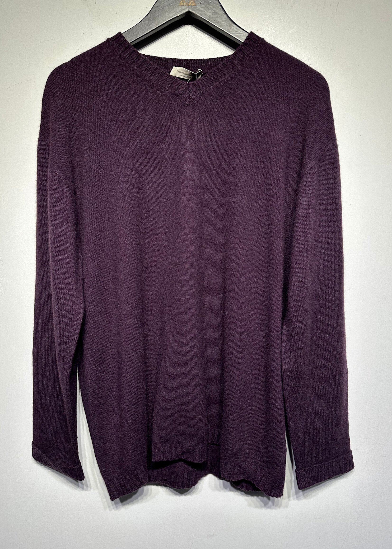 Zegna Maroon Wool Cashmere Sweater XL
