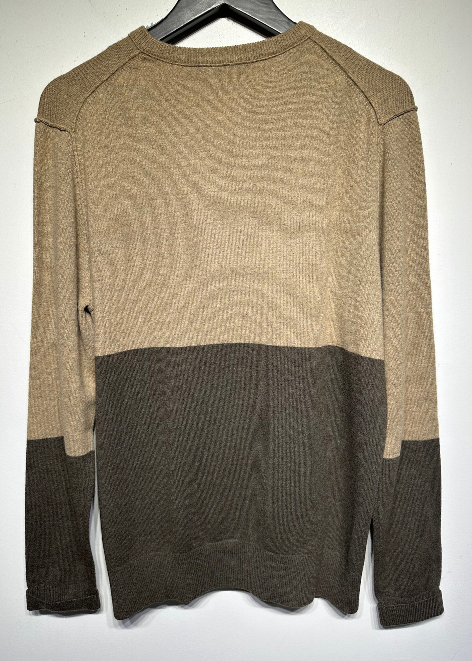 Vince Brown Tan Cashmere V Neck Sweater L