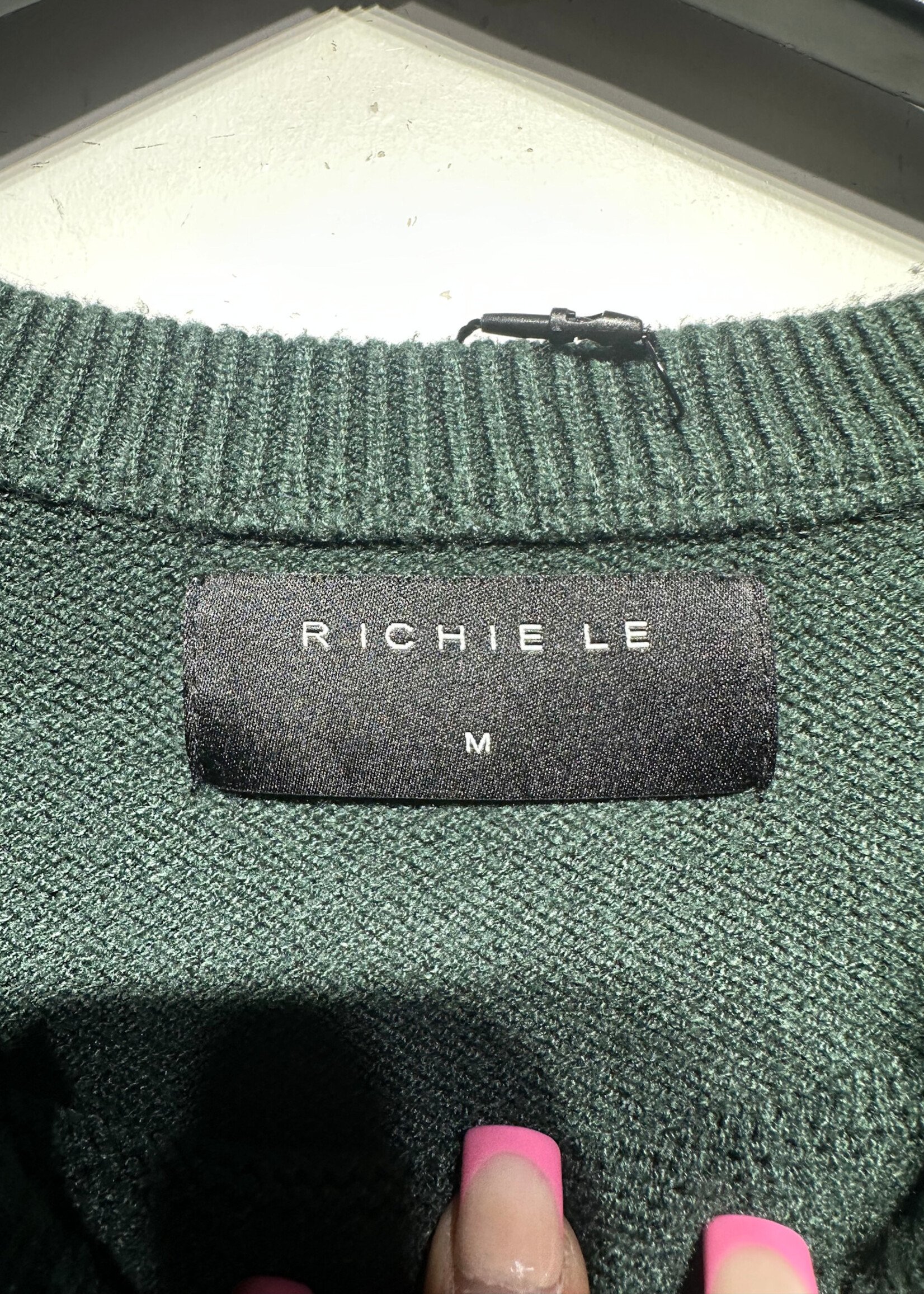 Richie Le Heavy Green Cableknit Sweater M