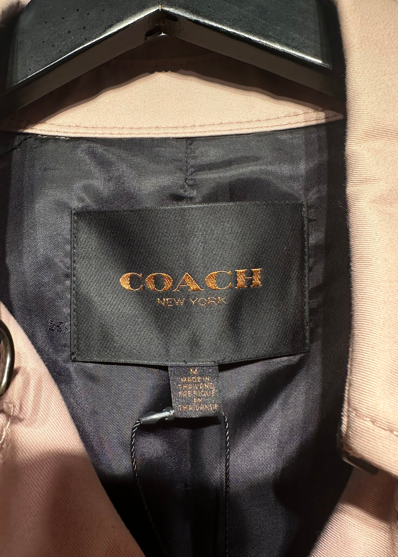 Coach Light Pink Short Overcoat Fem M