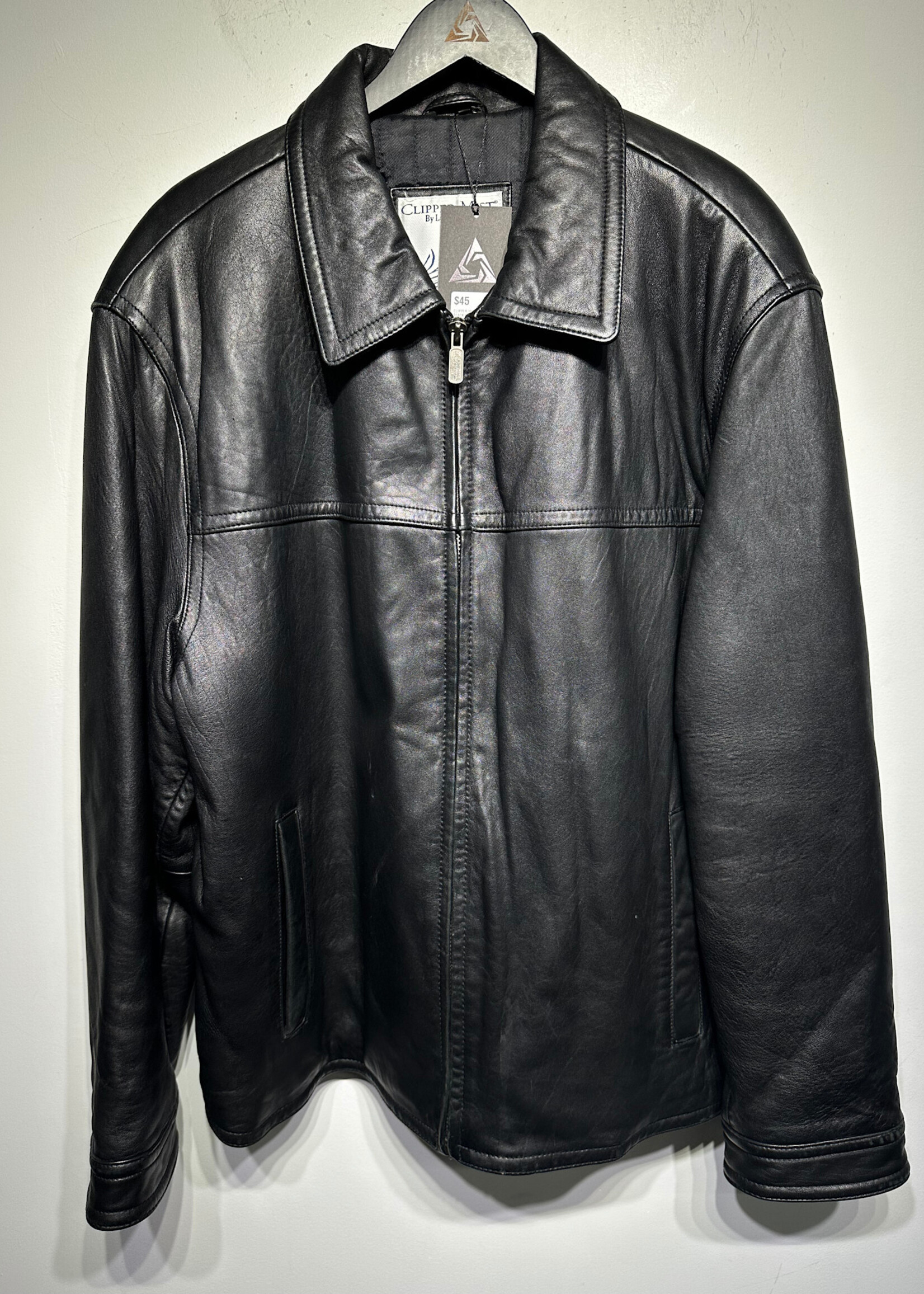 CLIPPER MIST BLACK LEATHER JACKET XL